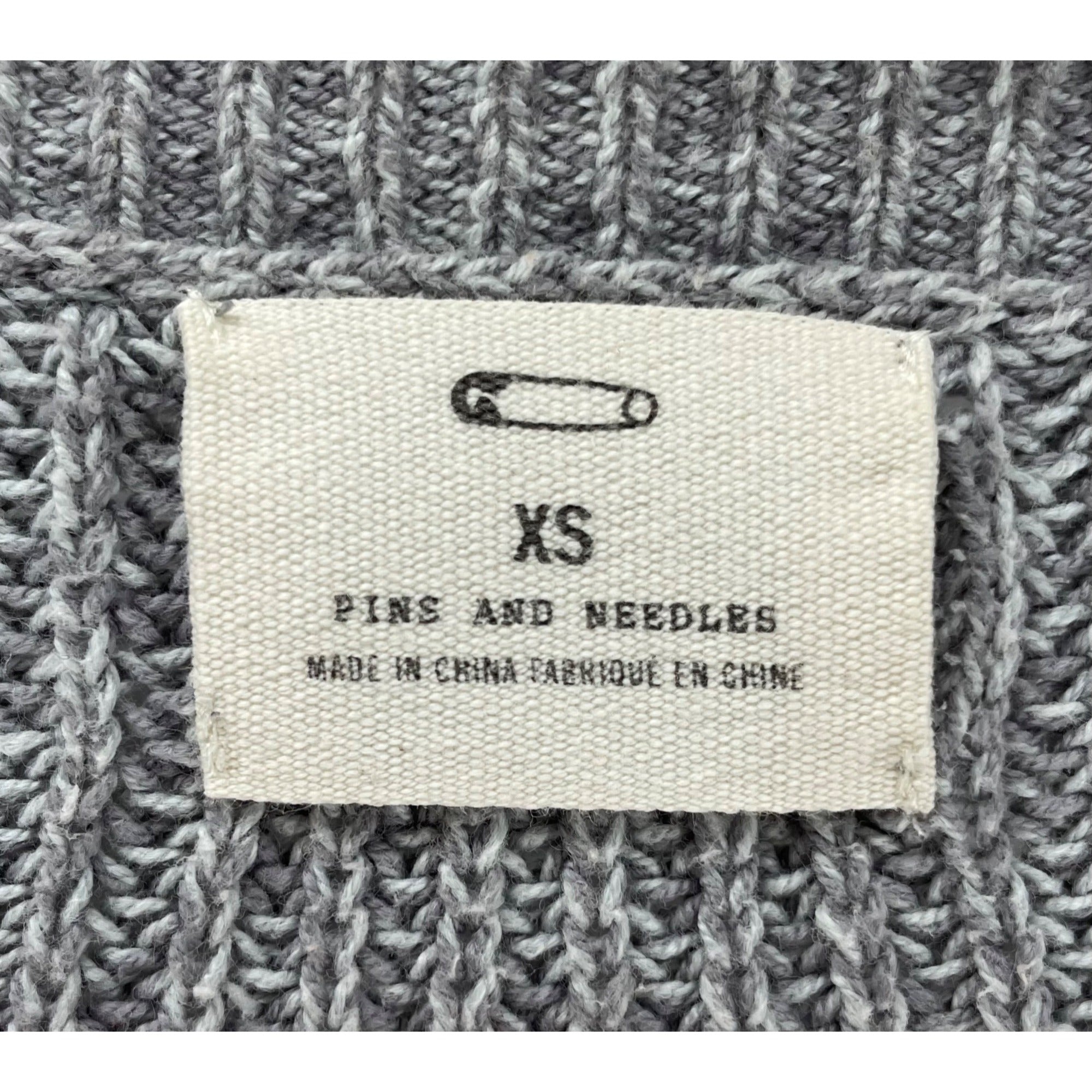 Pins And Needles Women’s XS Gray Crew Neck Sweater W/ Lace Hem