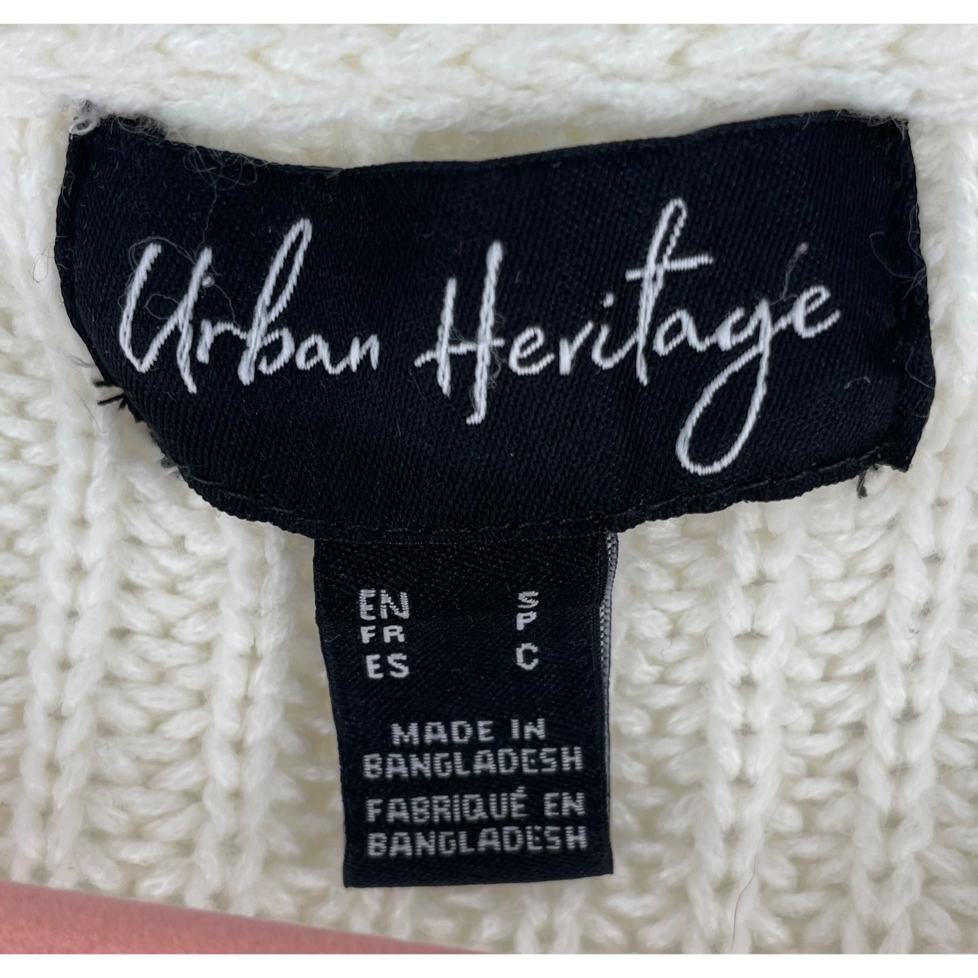 Urban Heritage Women’s Small Cream Cardigan W/ Fringe Detailing
