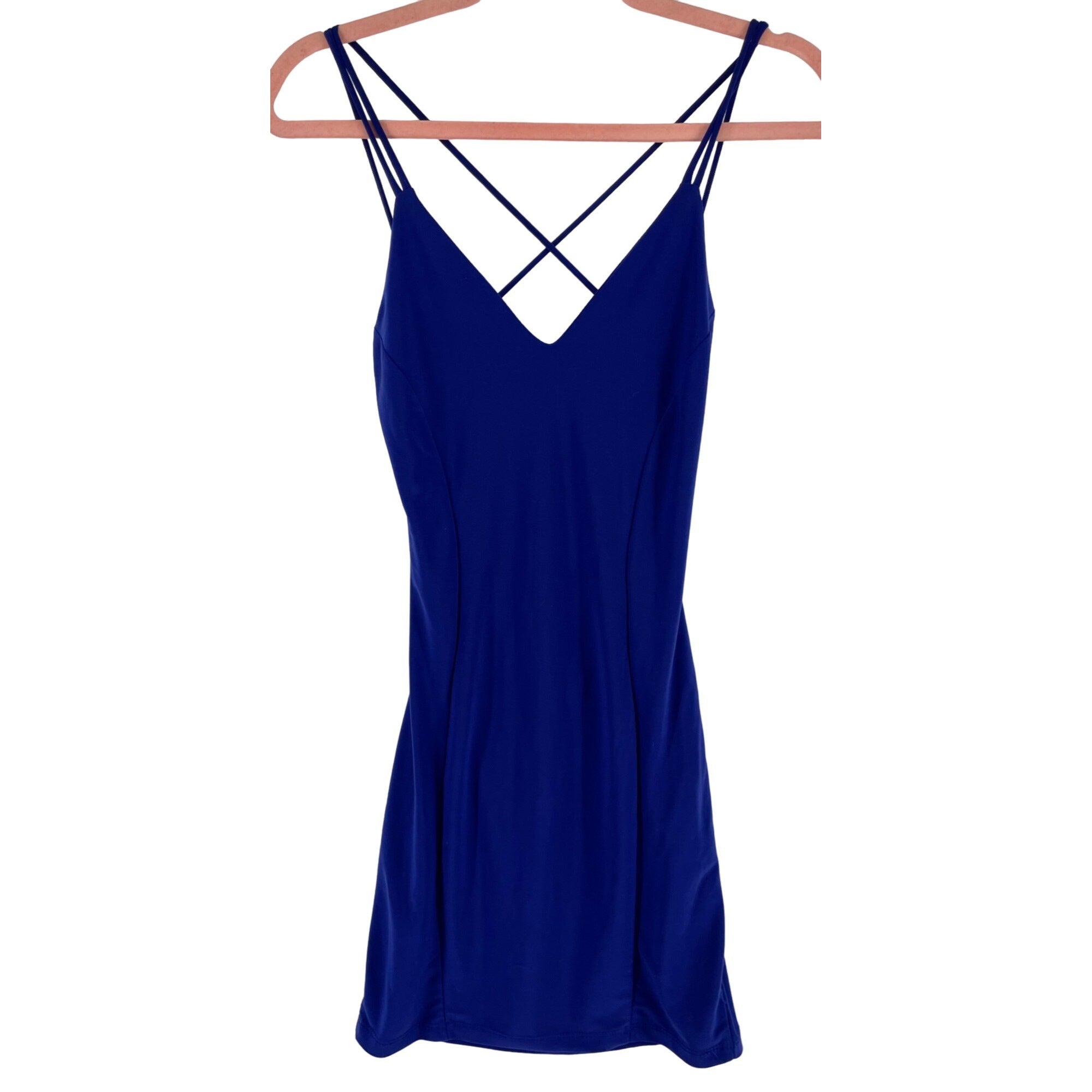 Women's Size Medium Spaghetti Strap Royal Blue Bodycon Club Dress