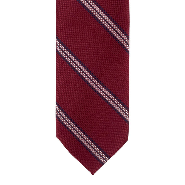 Perry Ellis Portfolio Men's Red, White & Navy Striped Dress Tie