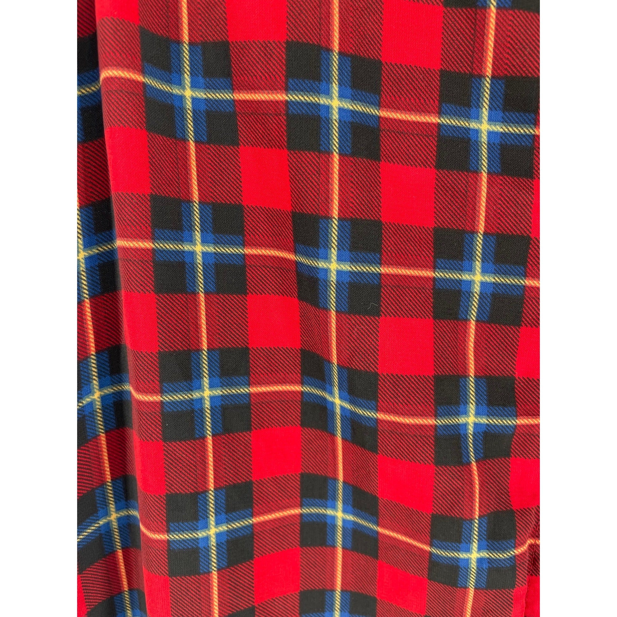 Lumiere Women's Size Medium Red/Navy/Black/Yellow Plaid Tank Top