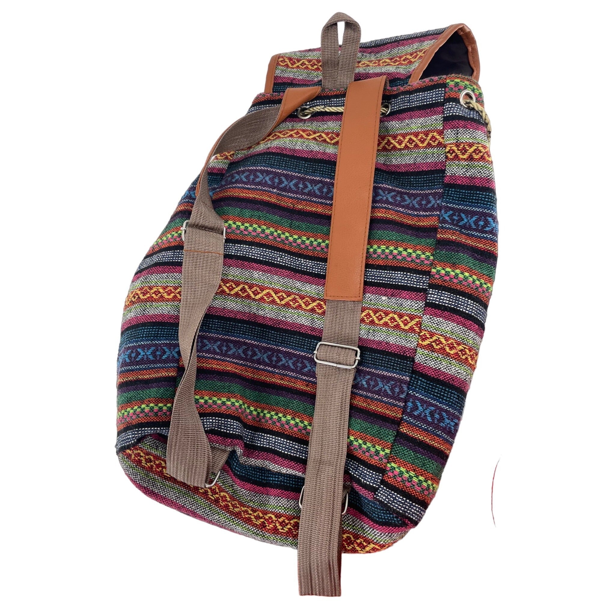 Women's Multi-Colored Bohemian Embroidered Backpack/Sack