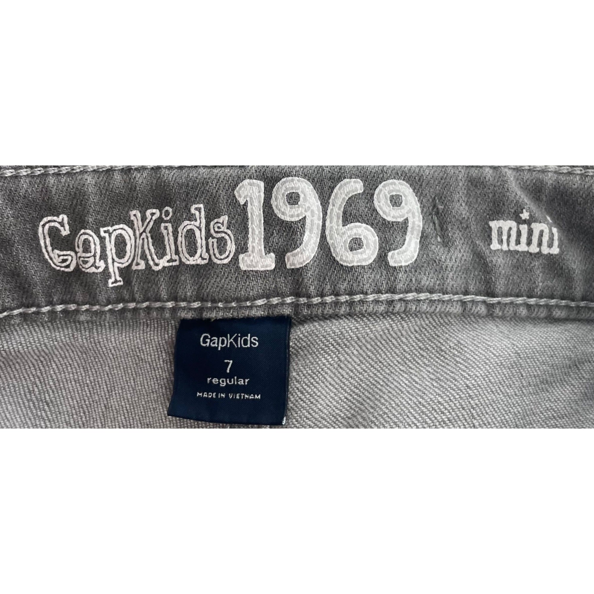 GAP Kids 1969 Girl's Size 7 Light Grey Denim A-Line Mini Skirt