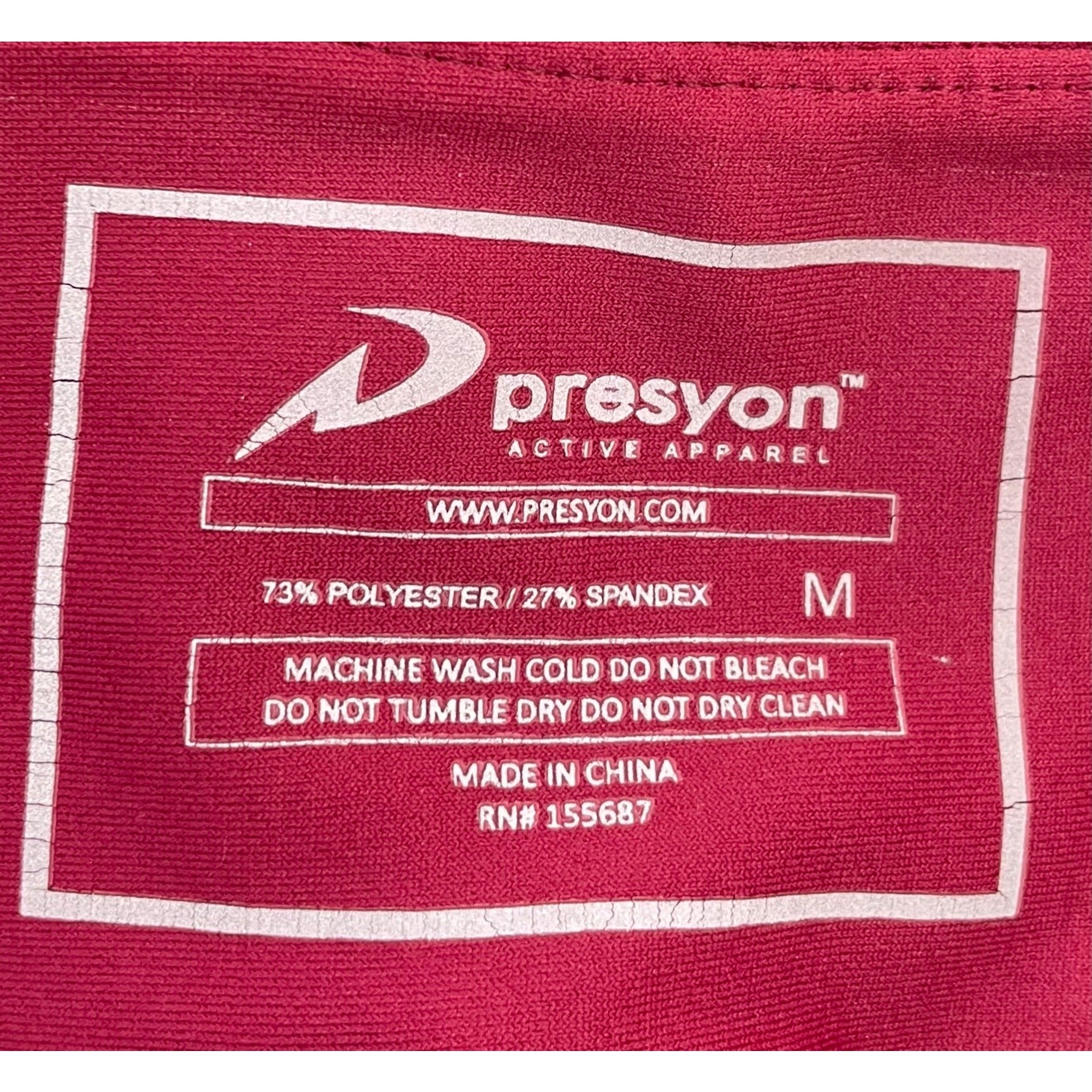 NWT Presyon Apparel Size Medium Women's Raspberry Workout Top & Leggings Set