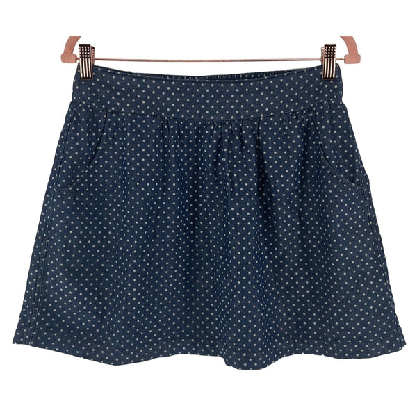 Levi's Women's Size Medium Navy & White Polka Dot Denim A-Line Mini Skirt