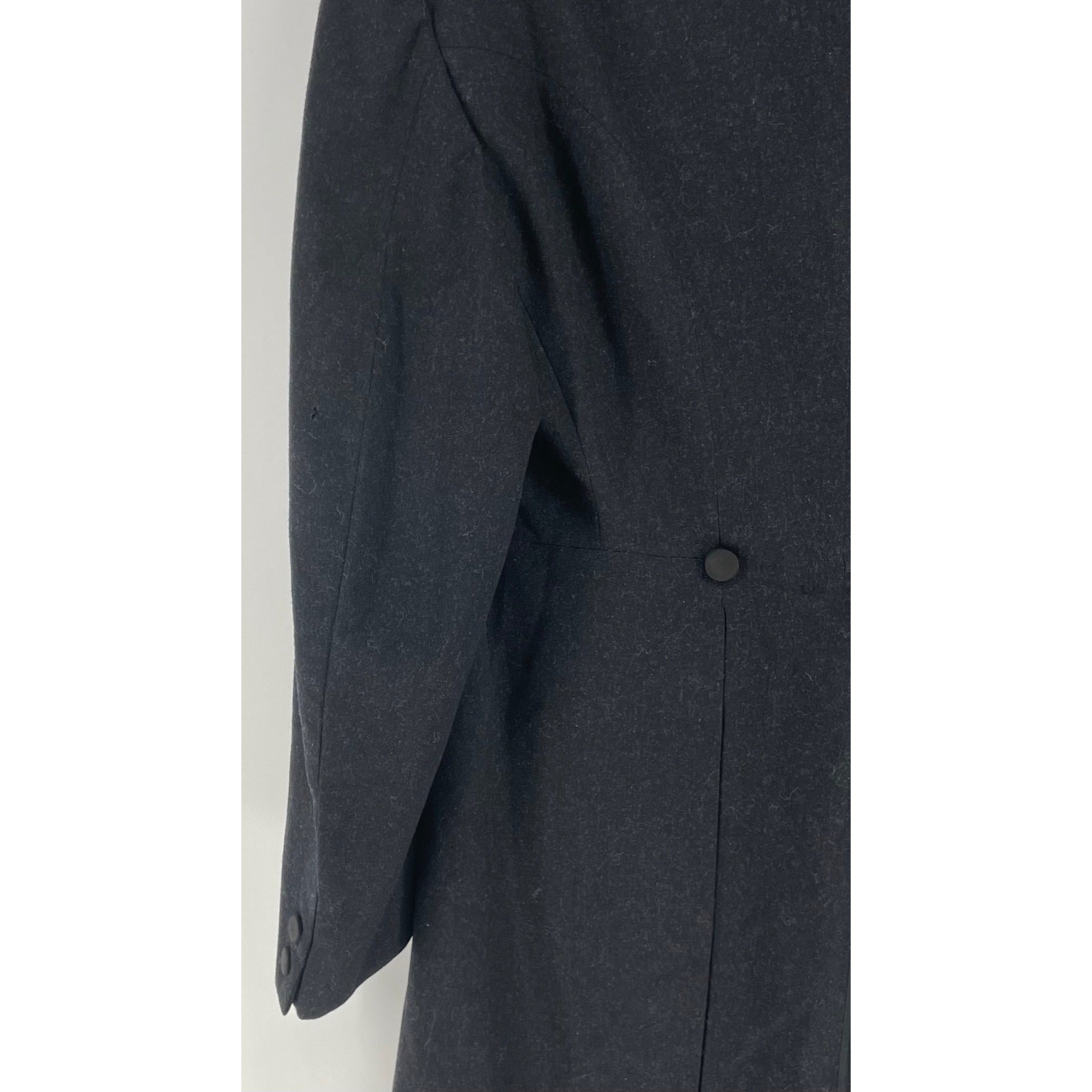 Hudson Tailoring Company Men's Size Medium Grey Double-Breasted Wool Trench Coat