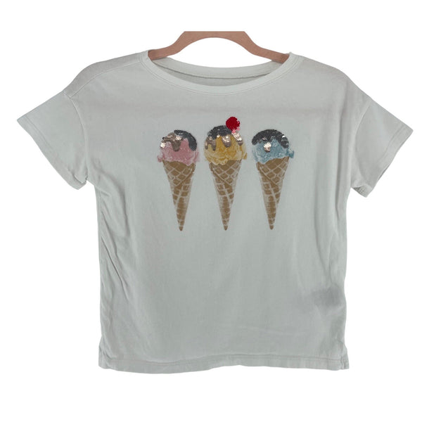 GAP Kid's Girl's Size Medium White/Multi-Colored Graphic Ice Cream T-Shirt