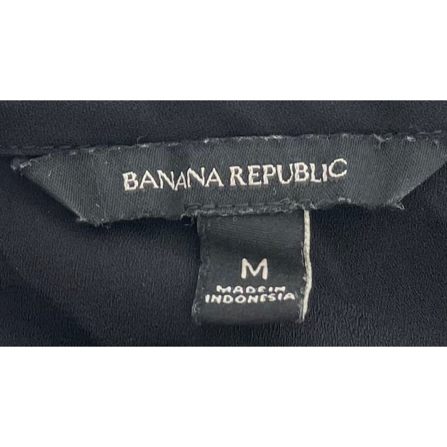 Banana Republic Women's Size Medium Long-Sleeved Black Sheer Blouse