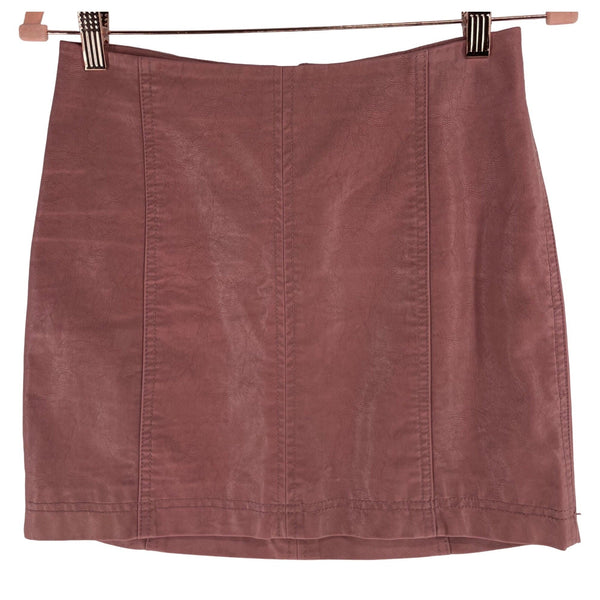 Free People Women's Size 2 Pink/Mauve Faux Leather Mini Skirt