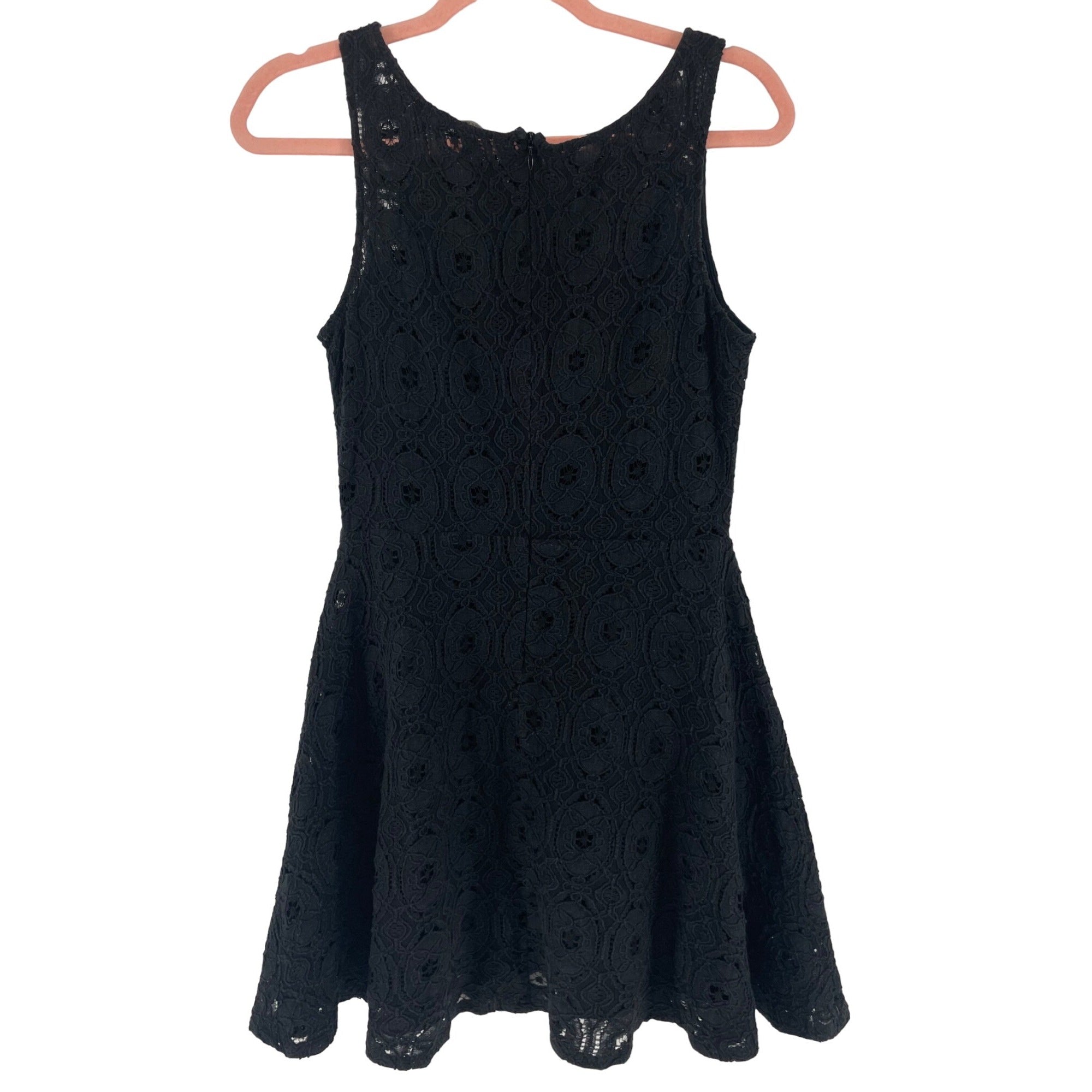 BB Dakota Women's Size 8 Black Sleeveless Lace A-Line Mini Dress