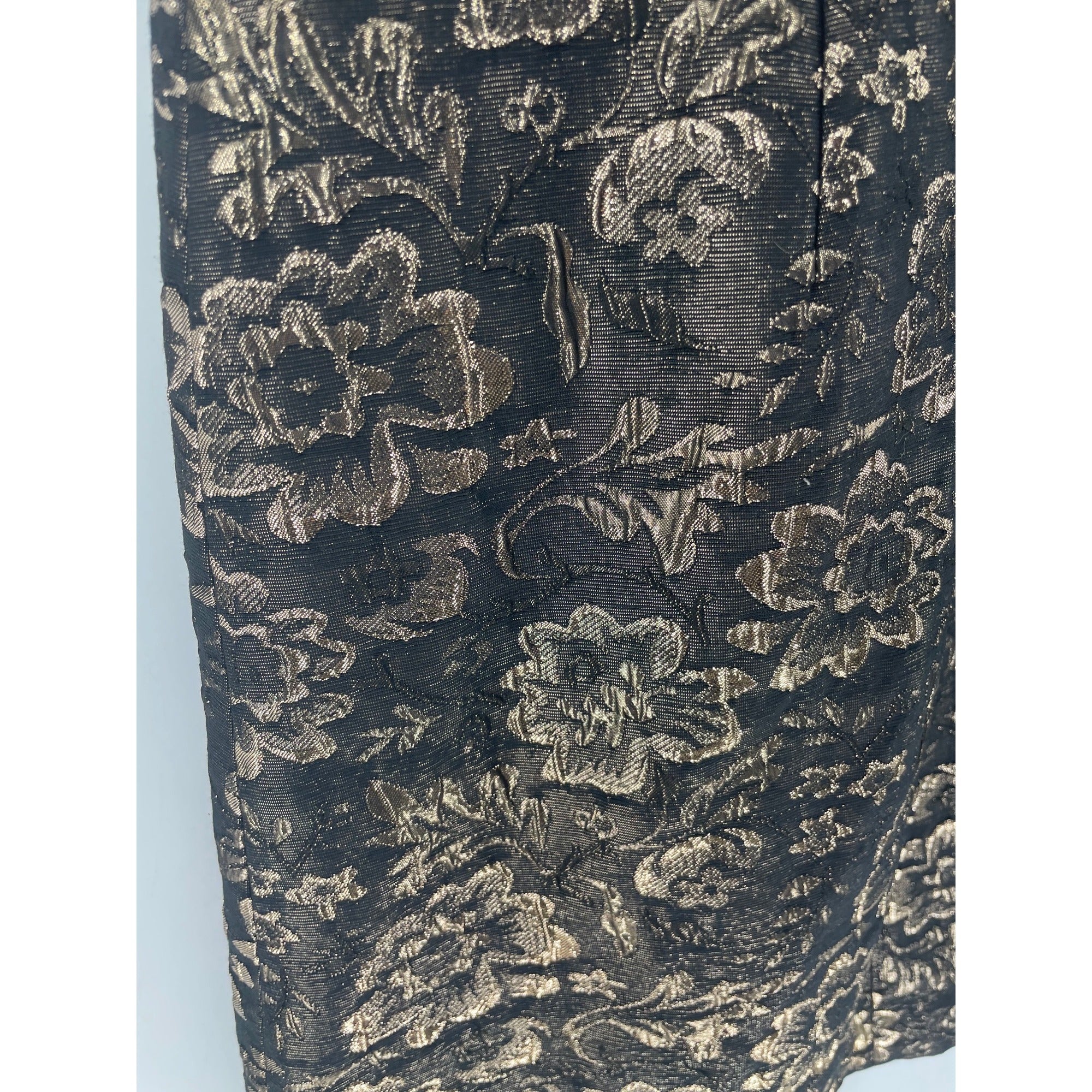 Adrianna Papell Women's Size 6 Black/Bronze Sleeveless Lace Formal Floral A-Line Dress