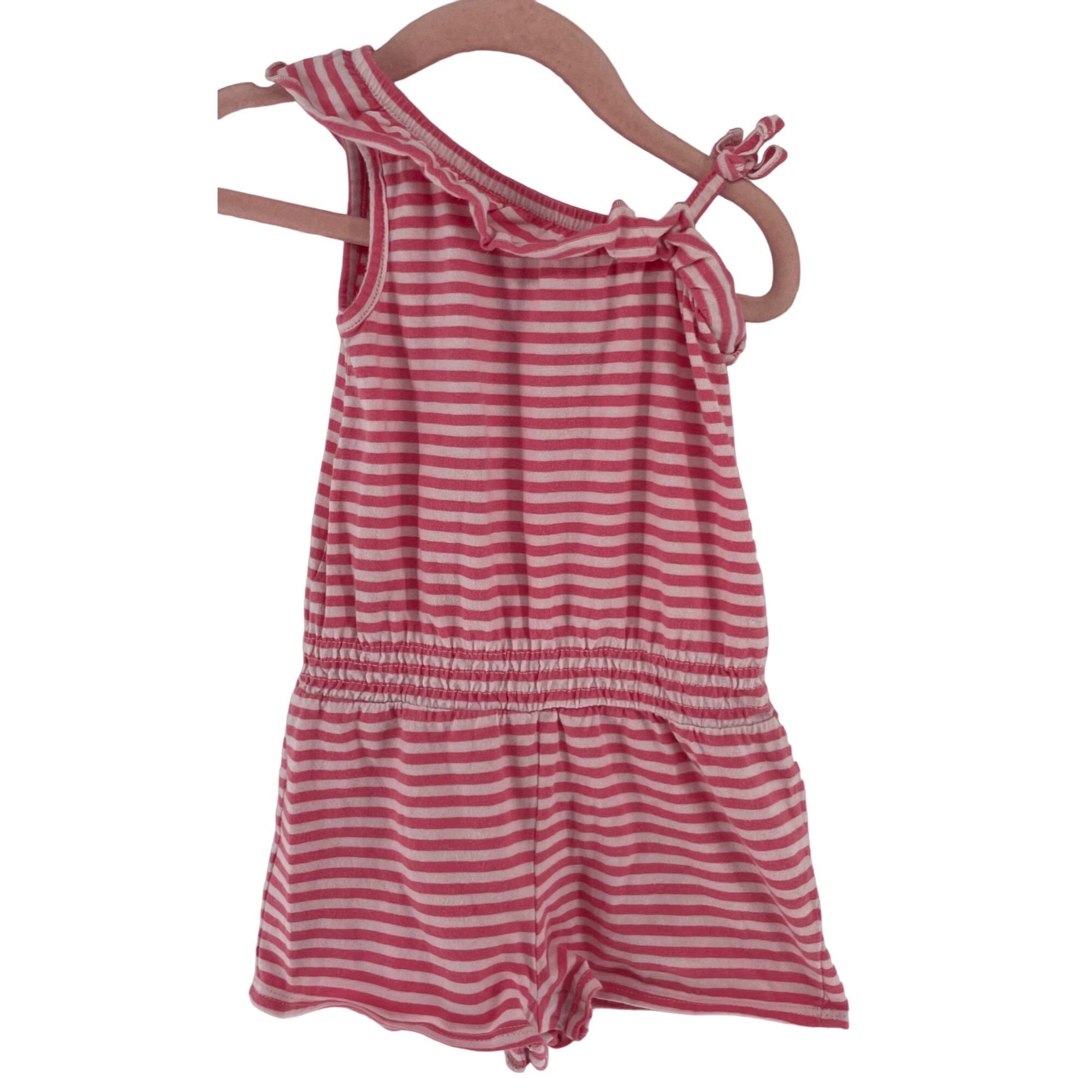 Old Navy Baby Girl's Size 12-18 Months Pink & White Striped Romper