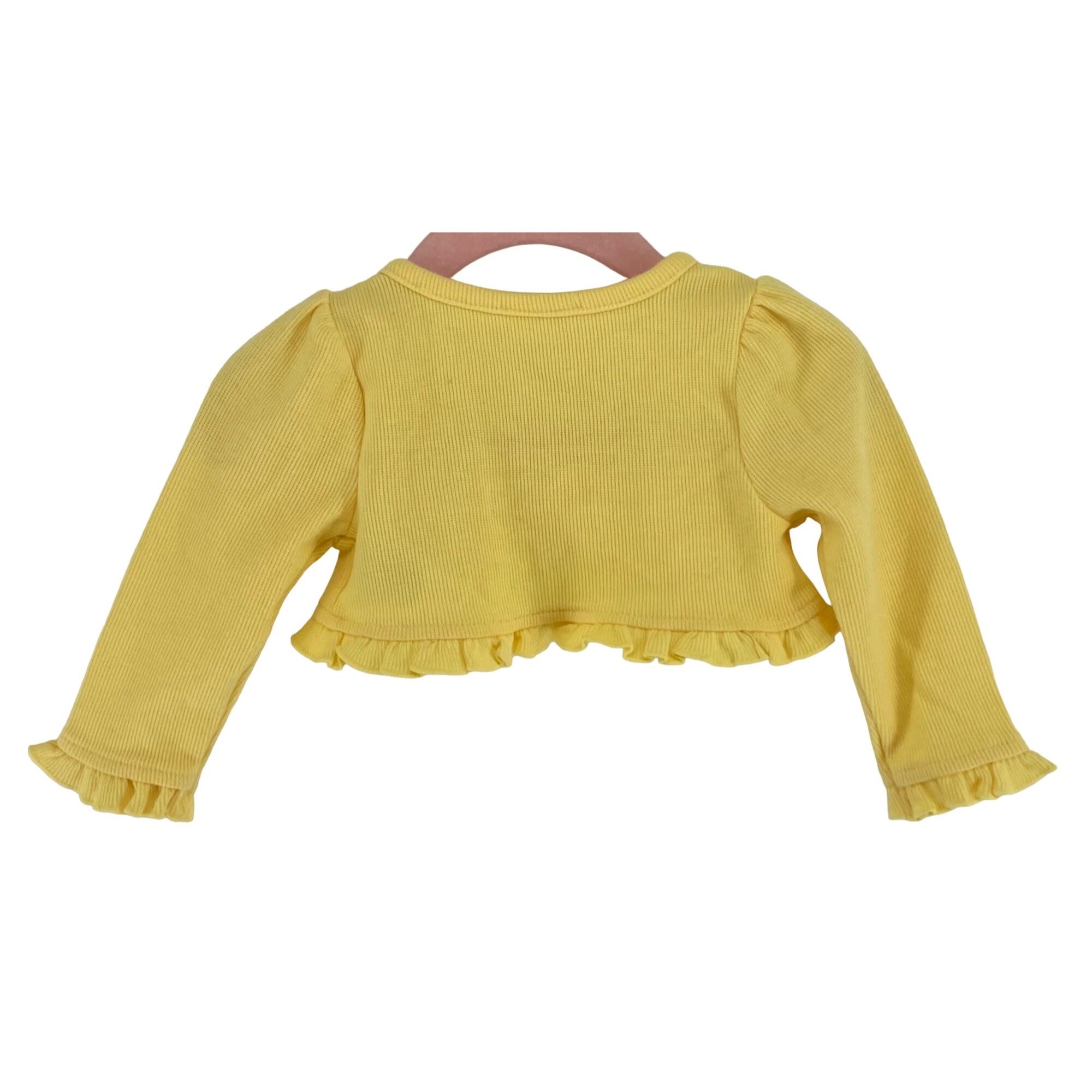 Nannette Baby Size 6/9 Months Yellow Long-Sleeved Bolero W/ Flower