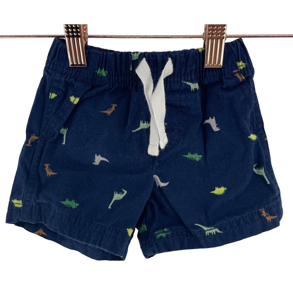 Carter's Boy's Baby Size 6 Month Navy/Multi-Colored Drawstring Dino Shorts