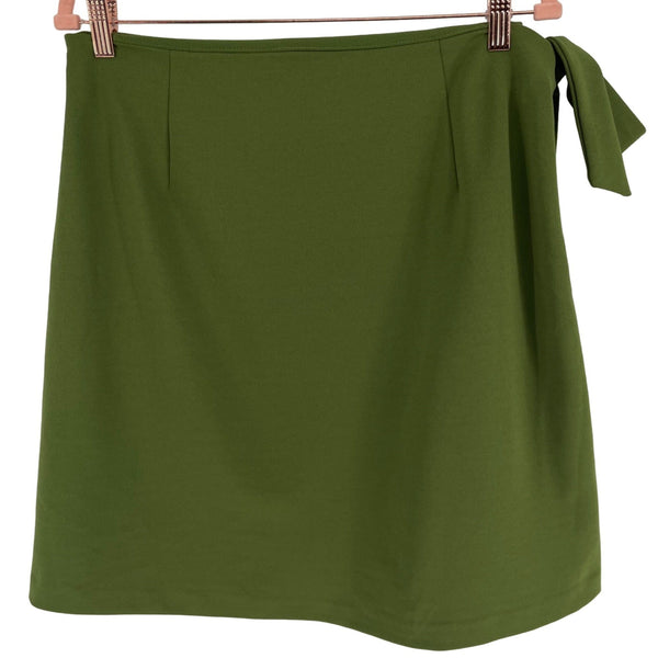 Eci Women's Size Large Olive Green Wrap Skirt W/ Sash