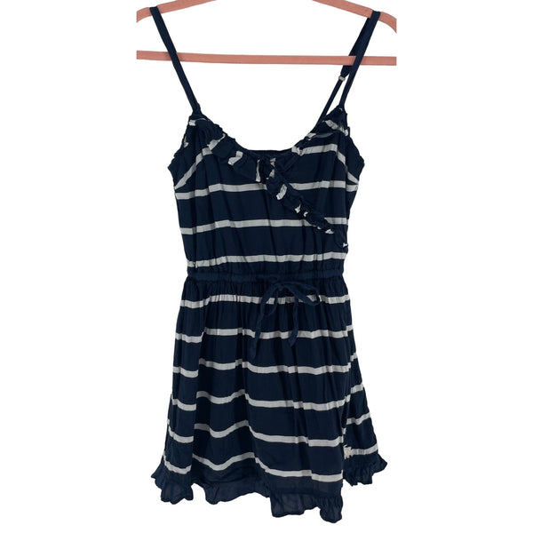 Abercrombie & Fitch Women's XS Navy & White Striped Spaghetti Strap Mini Dress