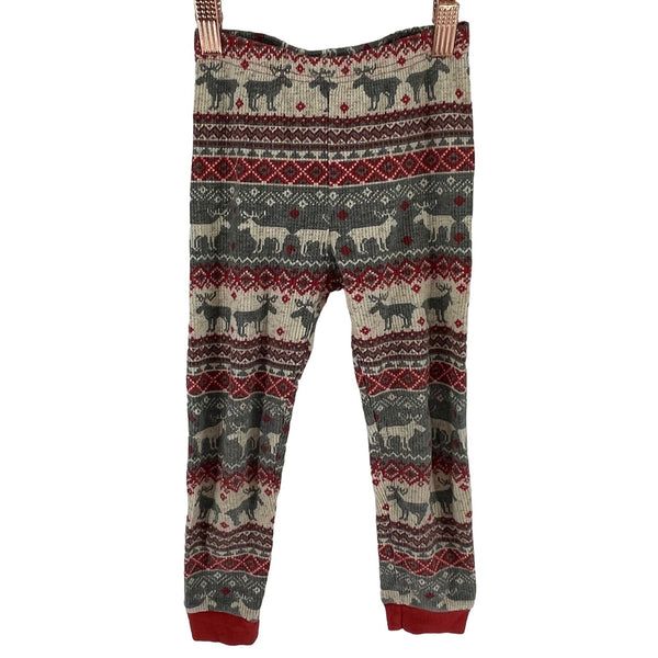 Place Boy's Size 4T Grey/Red/Cream Moose Print Pajama Leggings