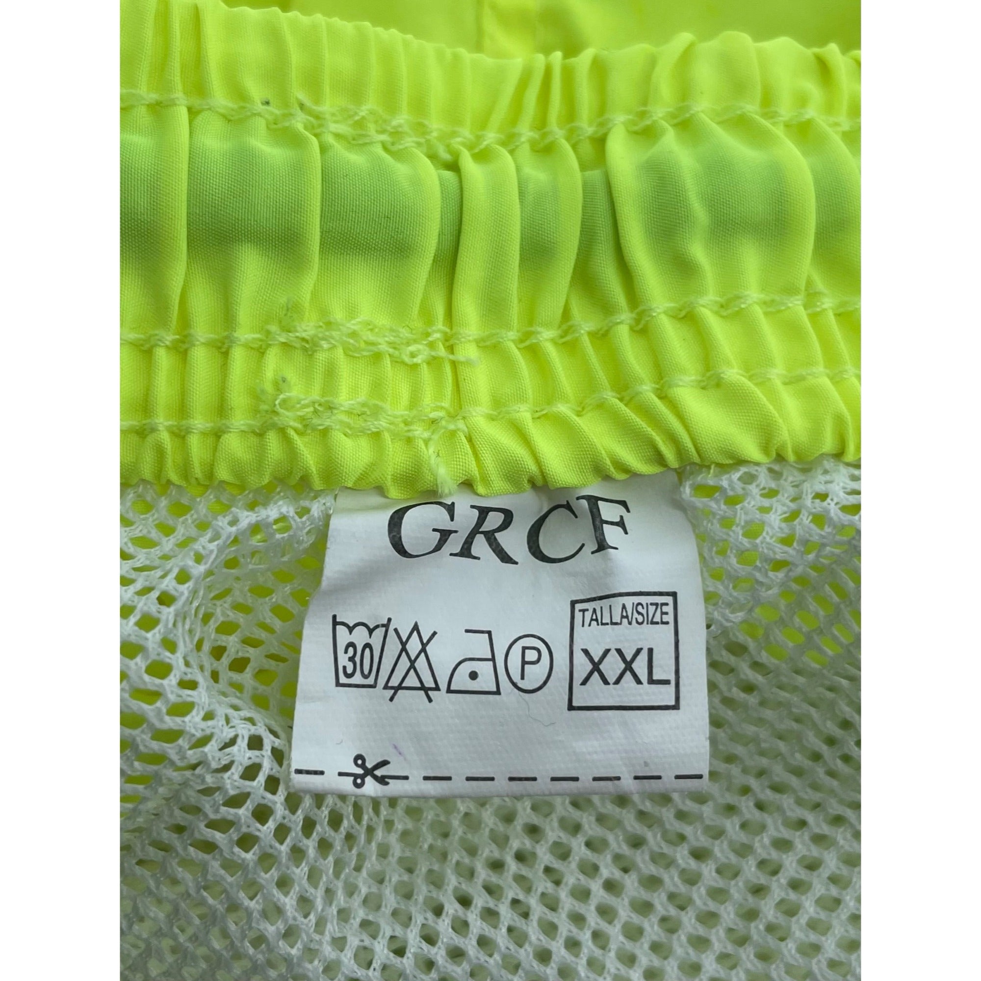 GRCF Women's Size XXL Neon Yellow & Teal Athletic Shorts W/ Elastic Waist & Drawstring