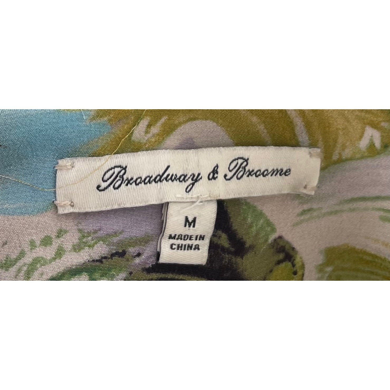 Broadway & Broome Women's Size Medium Green, Blue, Black & Grey Silk Romper