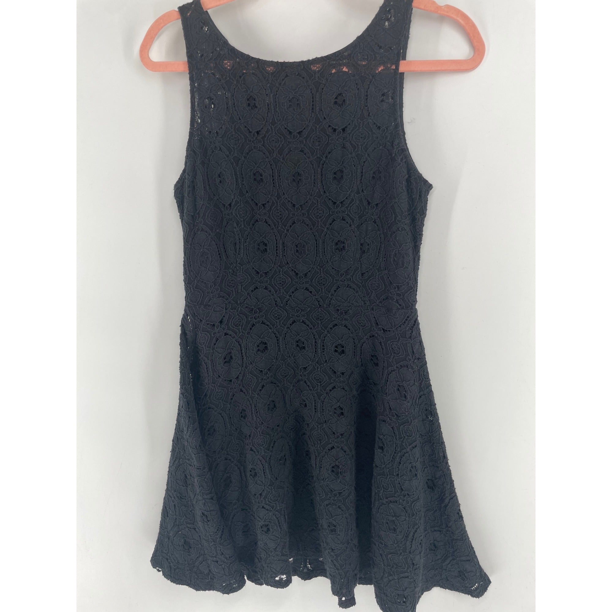 BB Dakota Women's Size 8 Black Sleeveless Lace A-Line Mini Dress