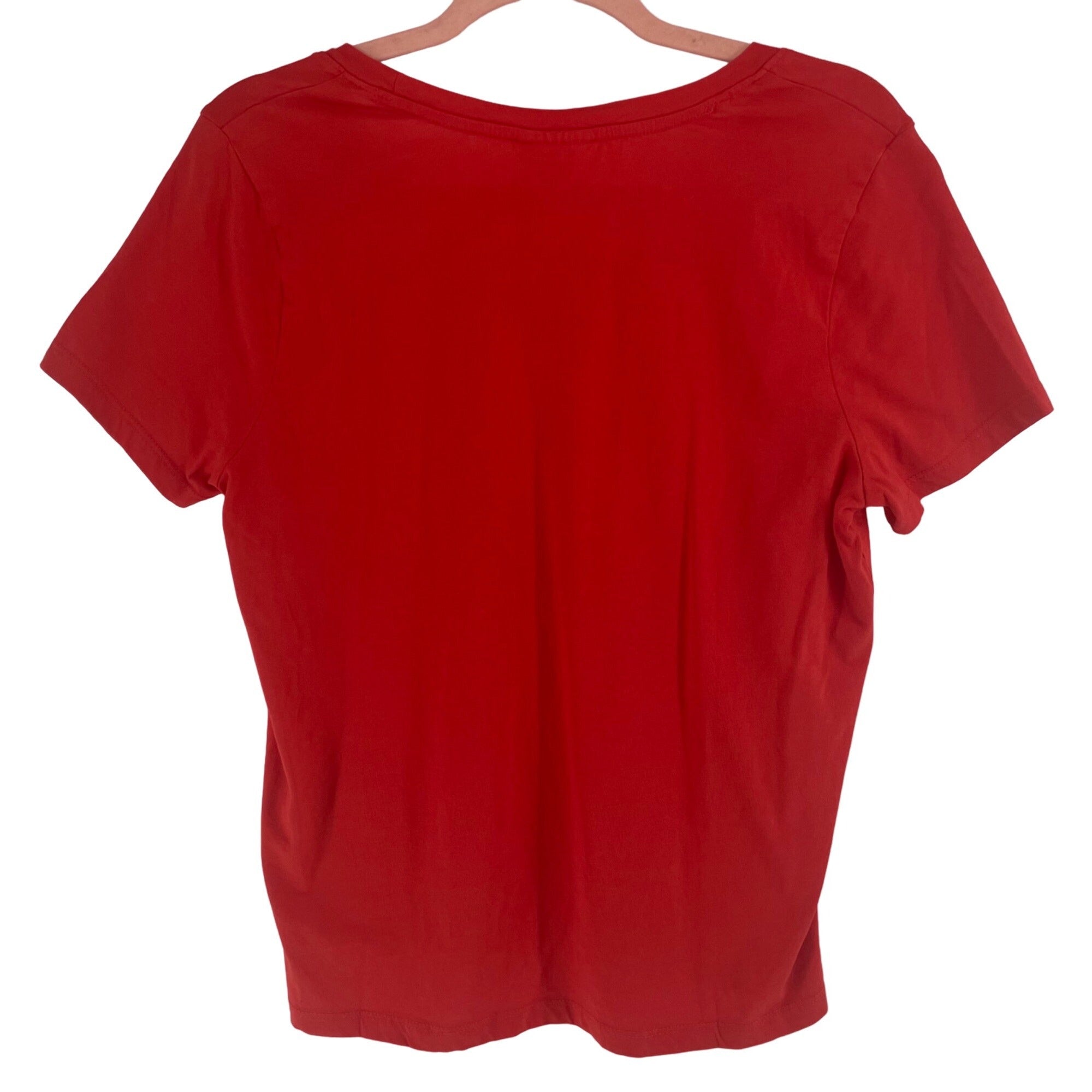 Style & Co Women's Size Large Red Crew Neck T-Shirt