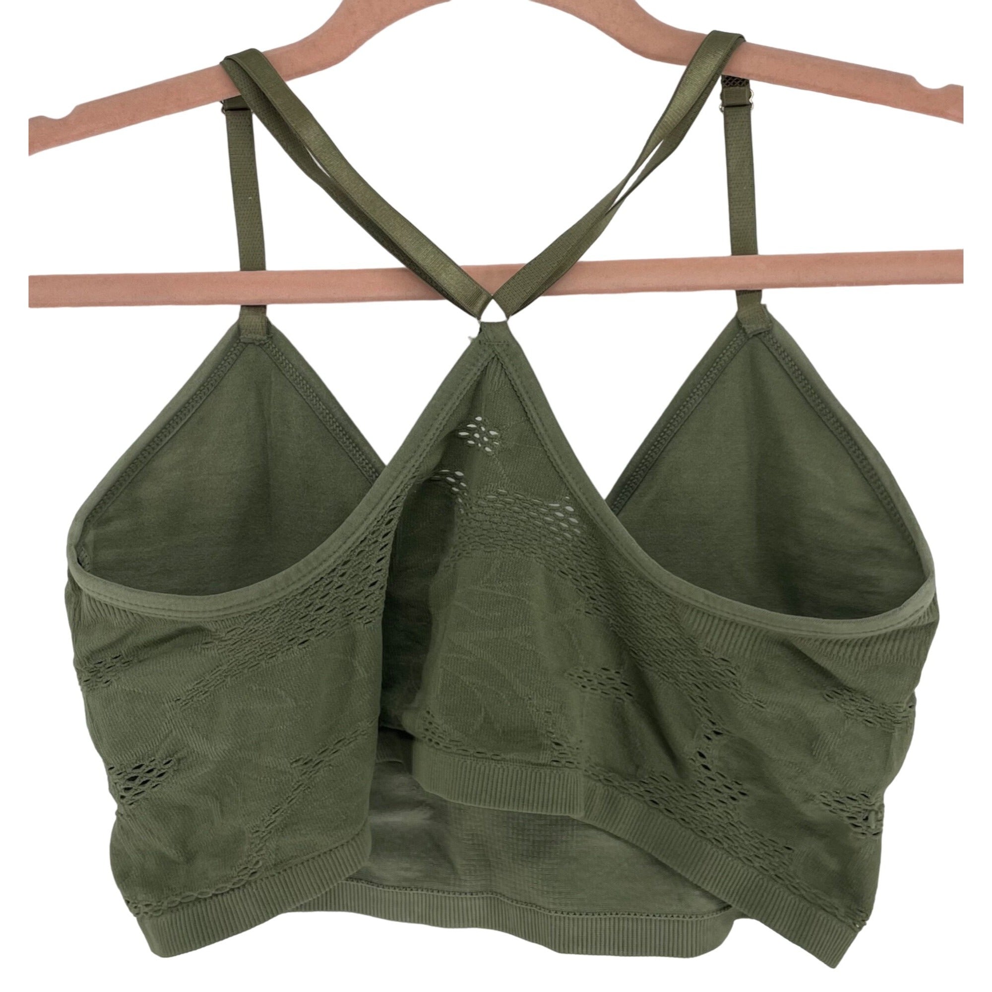 Women's Size Medium/Large Olive Green Spaghetti Strap Stretchy Bralette