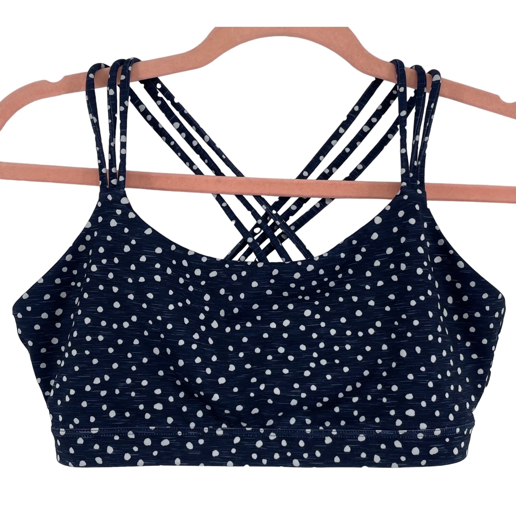 GAP Fit Eclipse Women's Size Medium Navy Blue & White Polka Dot Sports Bra