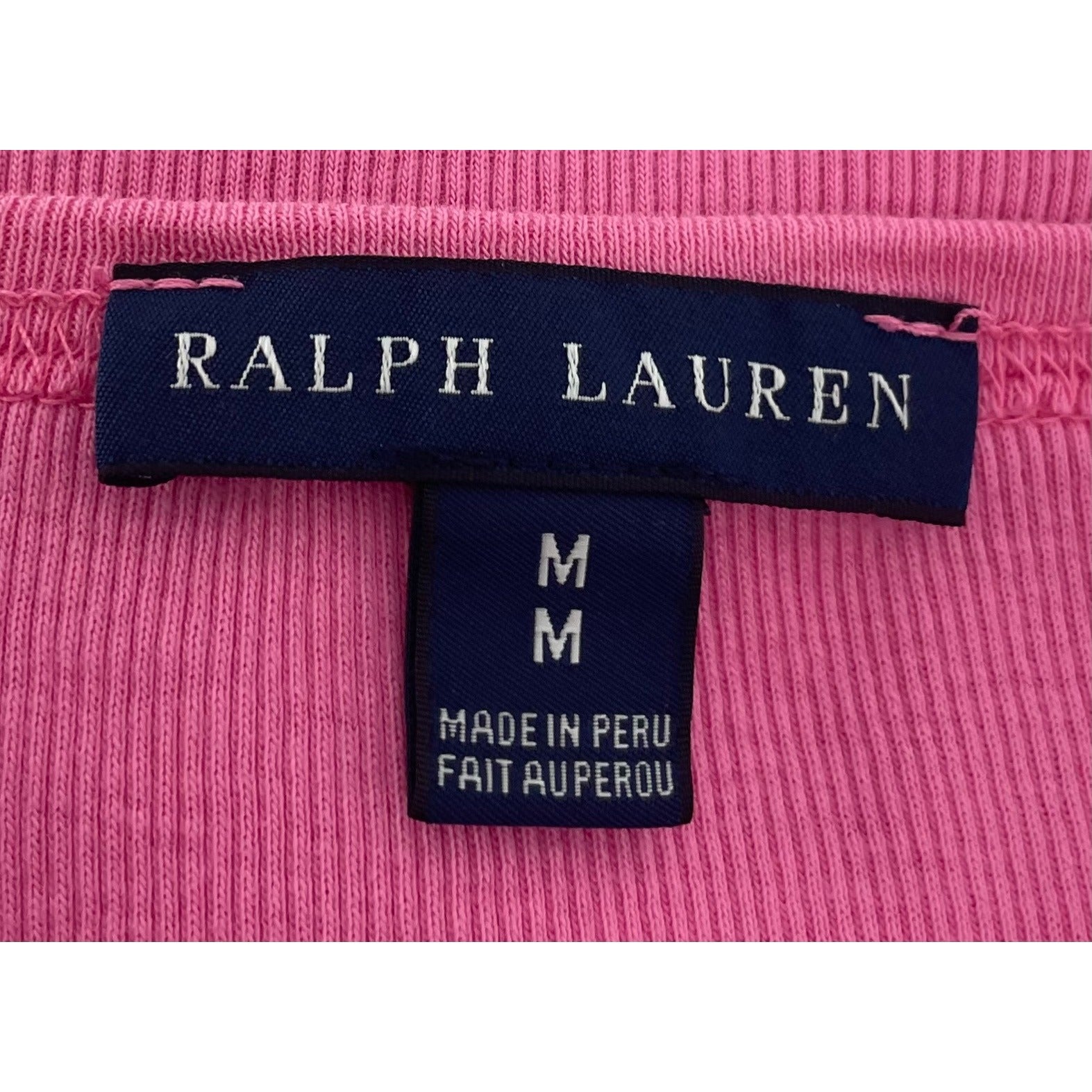 Ralph Lauren Women's Size Medium Pink Tank Top Ribbed Bodycon Midi Dress