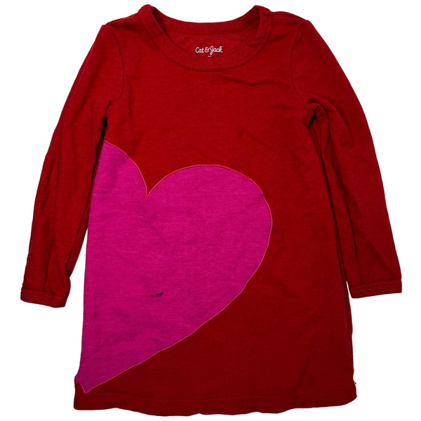 CLEARANCE Cat & Jack Girl's Size 5T Red & Fuchsia Heart Print Dress