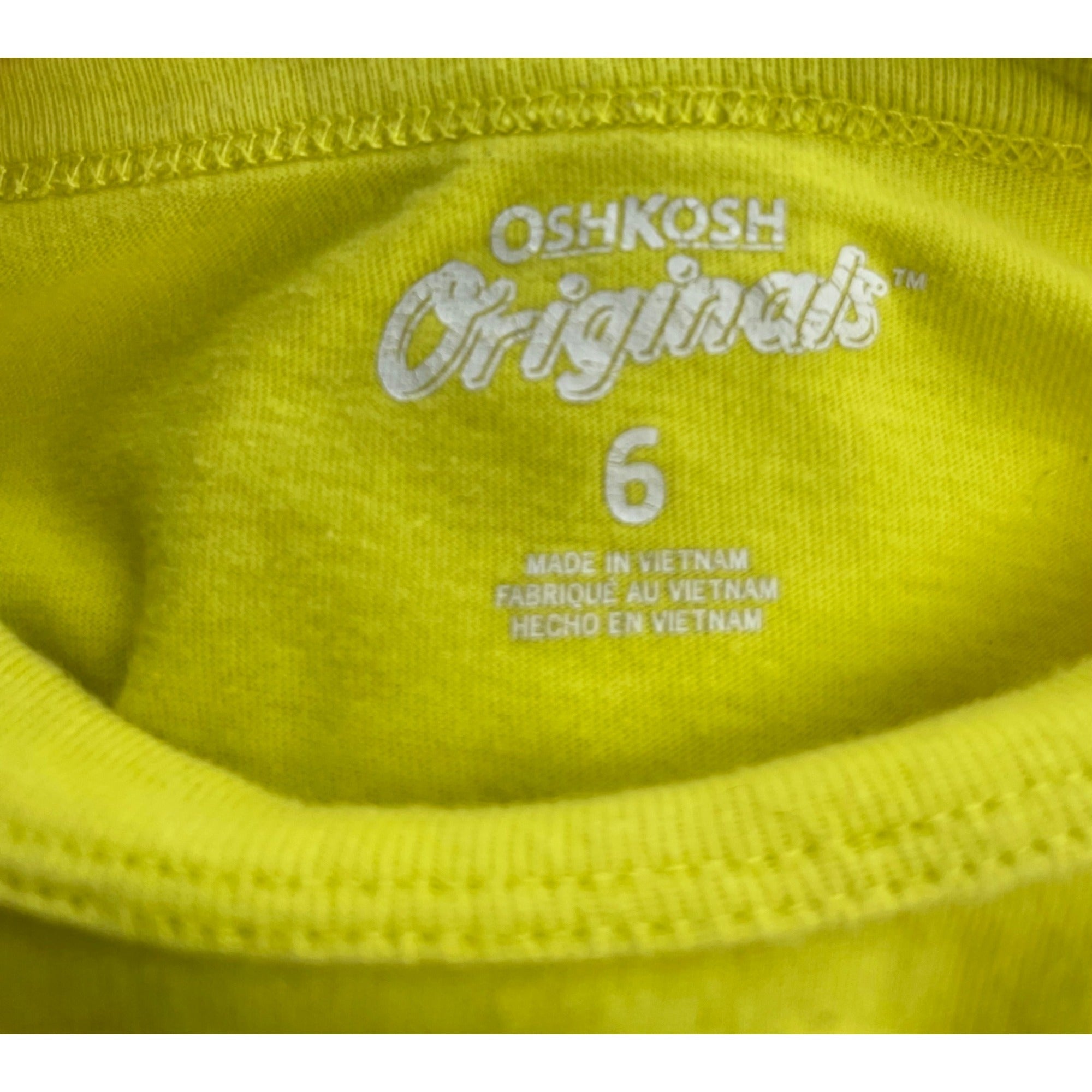 CLEARANCE Oshkosh Originals Boy's Size 6 Neon Yellow/Black Graphic Shirt