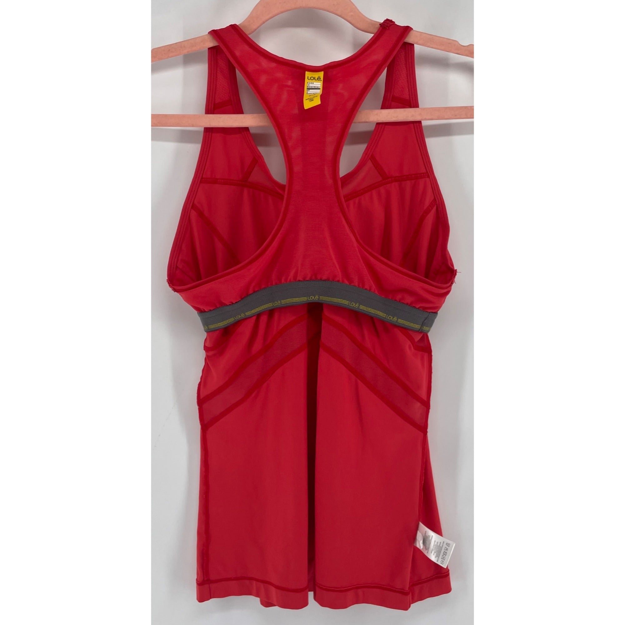 Lole Women's Size Medium Coral Pink Workout Tank Top W/ Built-In Sports Bra