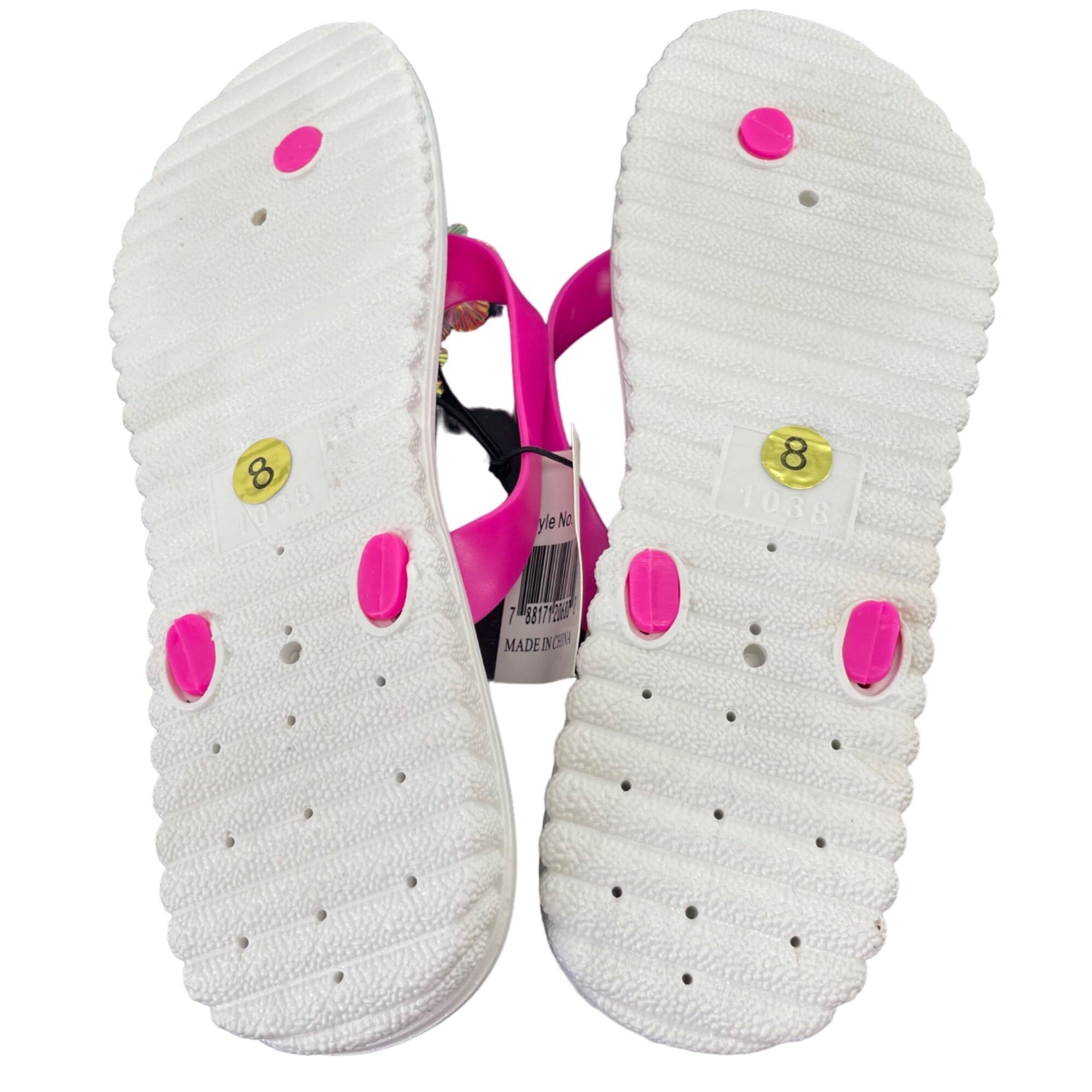 NWT Eve Women's Size 8 Fuchsia & Floral Pearl Embellished Summer Sandals