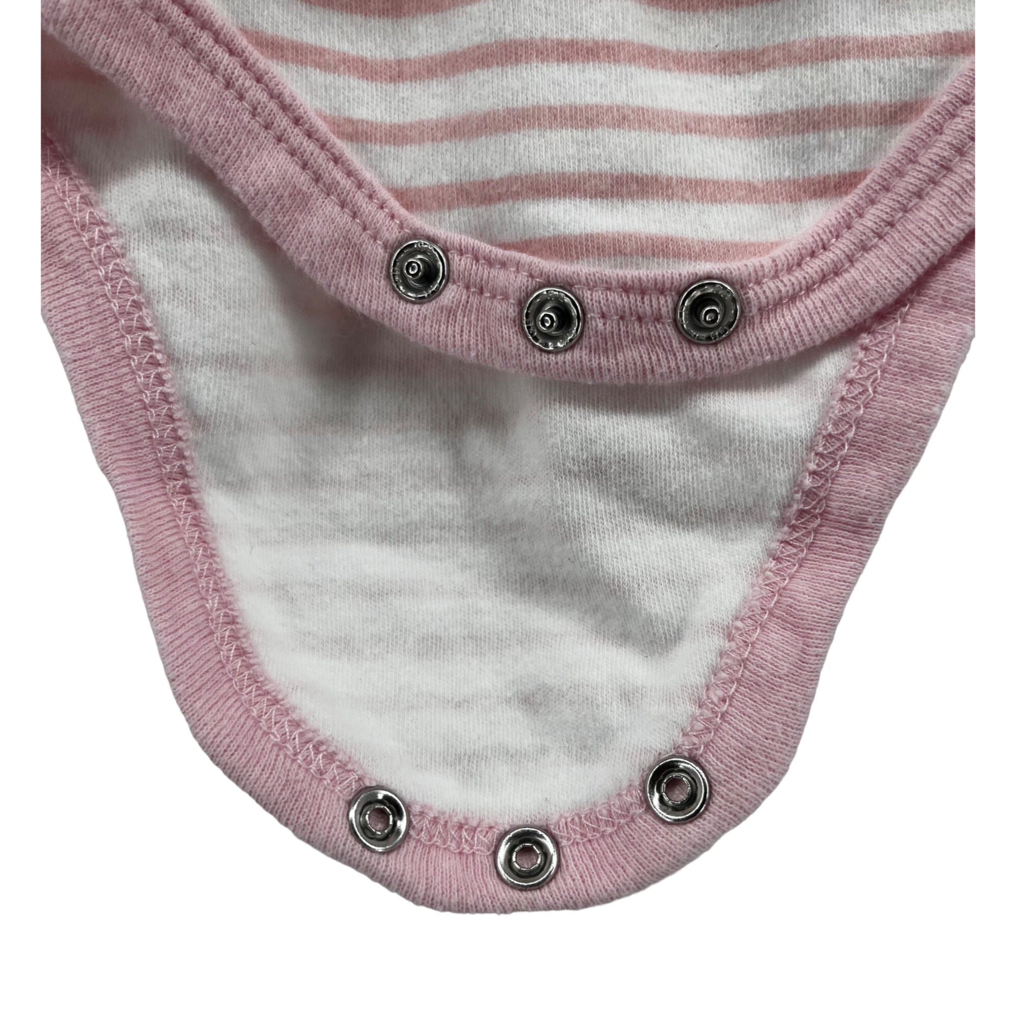 Princess Rose Baby Girl's Size 0-3 Months Pink, White & Gold Striped Tutu Onesie