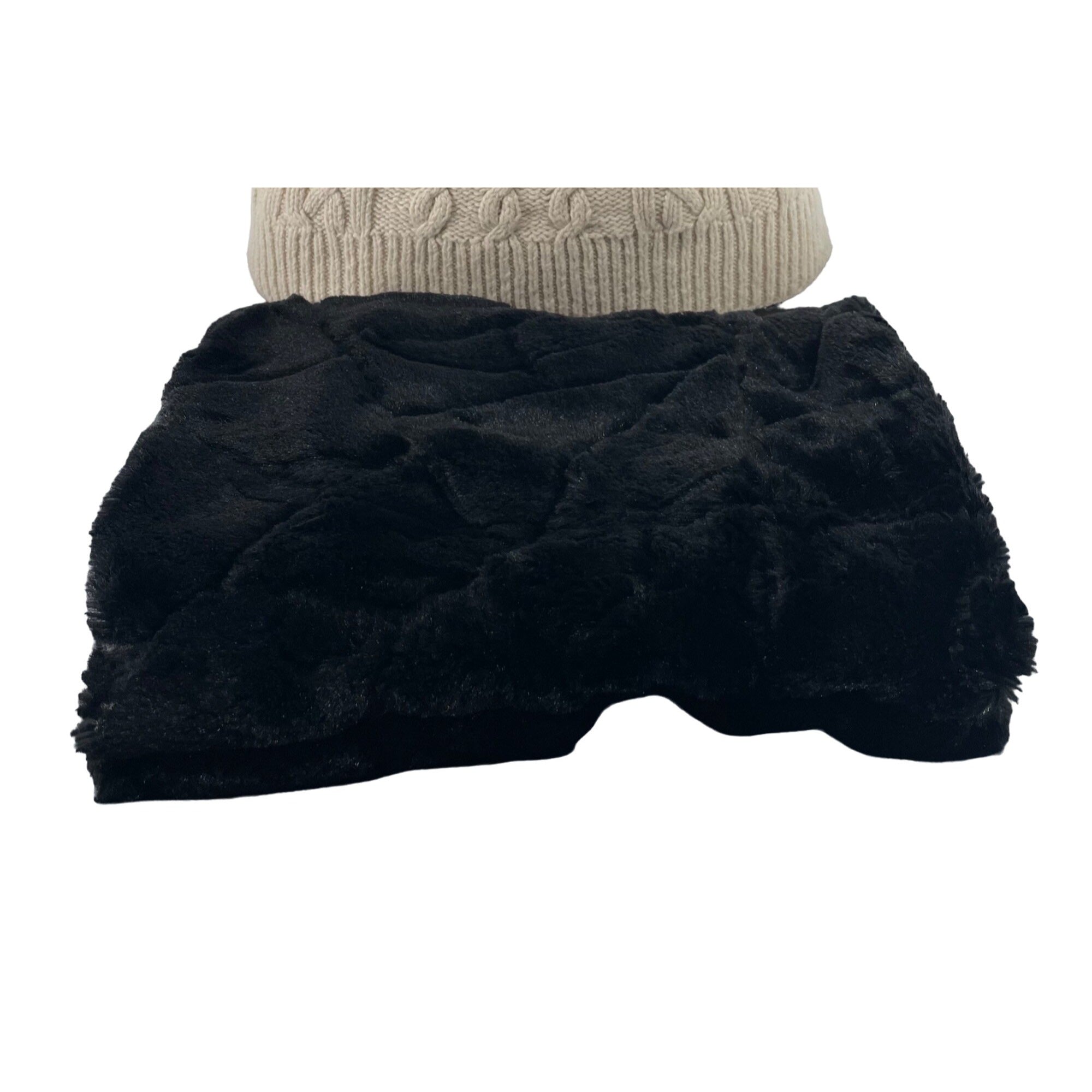 Modena Women's Black Faux Fur Infinity Snood Scarf