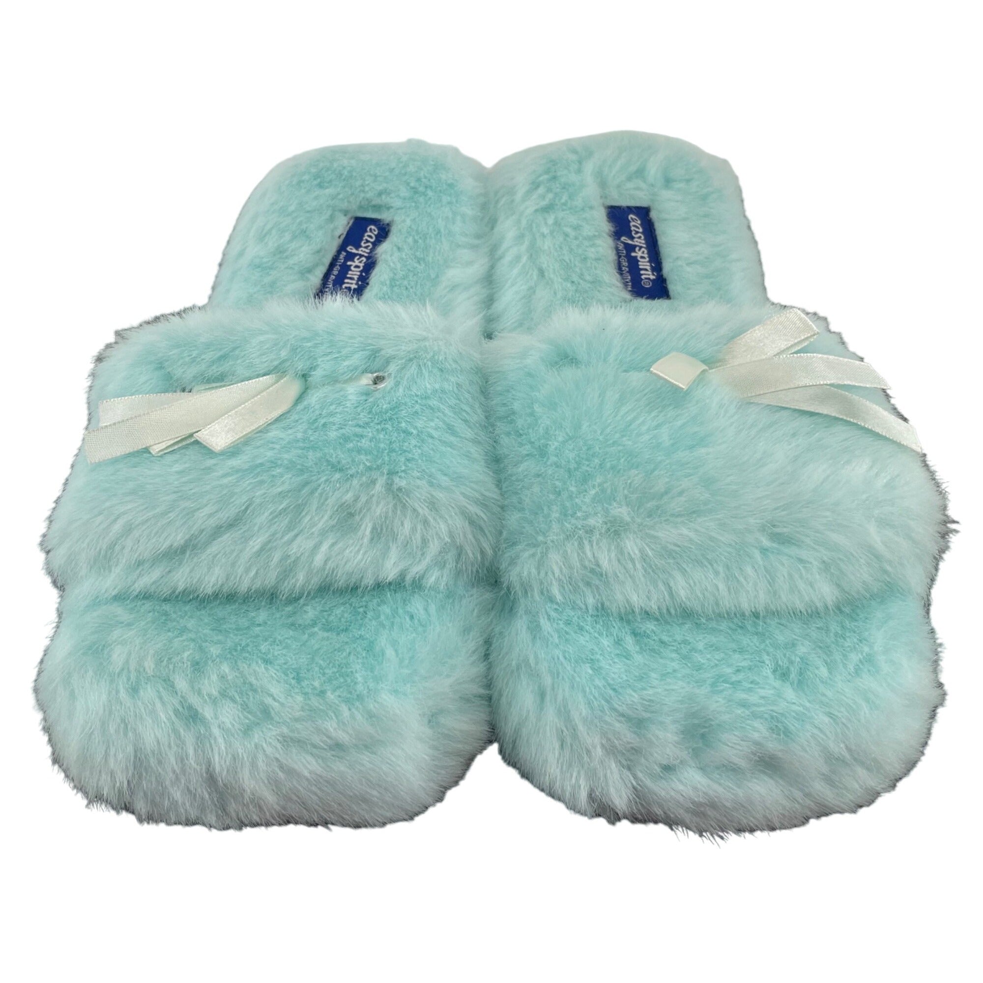 Easy Spirit Women's Size 7.5 Anti-Gravity Teal Green Faux Fur Flip Flop Slippers