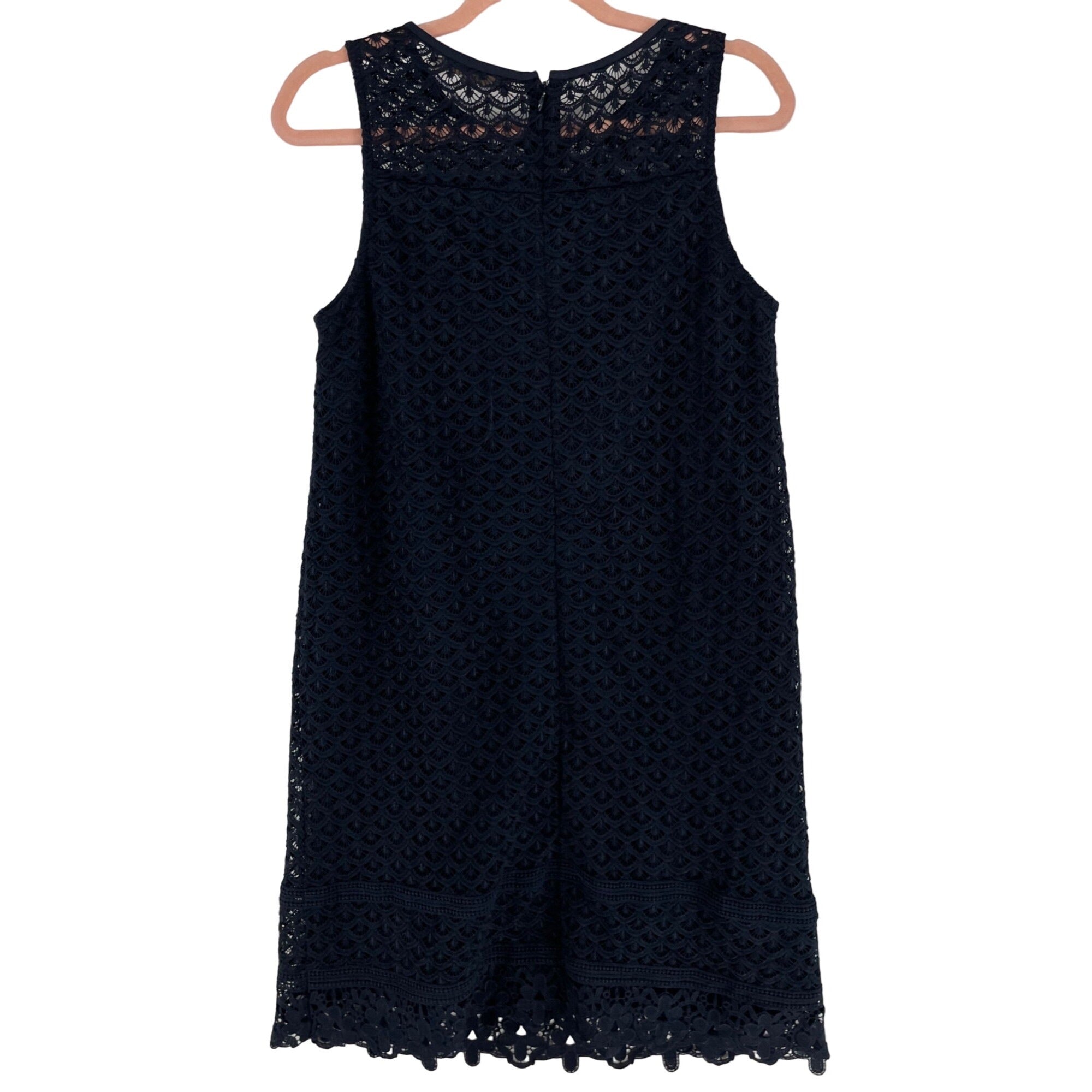 LOFT Ann Taylor Women's Size 8M Navy Blue Sleeveless Lace Shift Dress