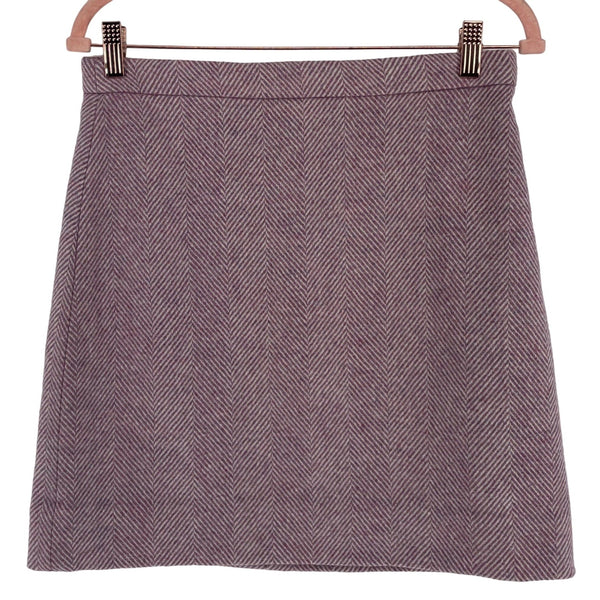 NWT J. Crew Women's Size 4 Purple/White Striped Tweed Wool Mini Skirt