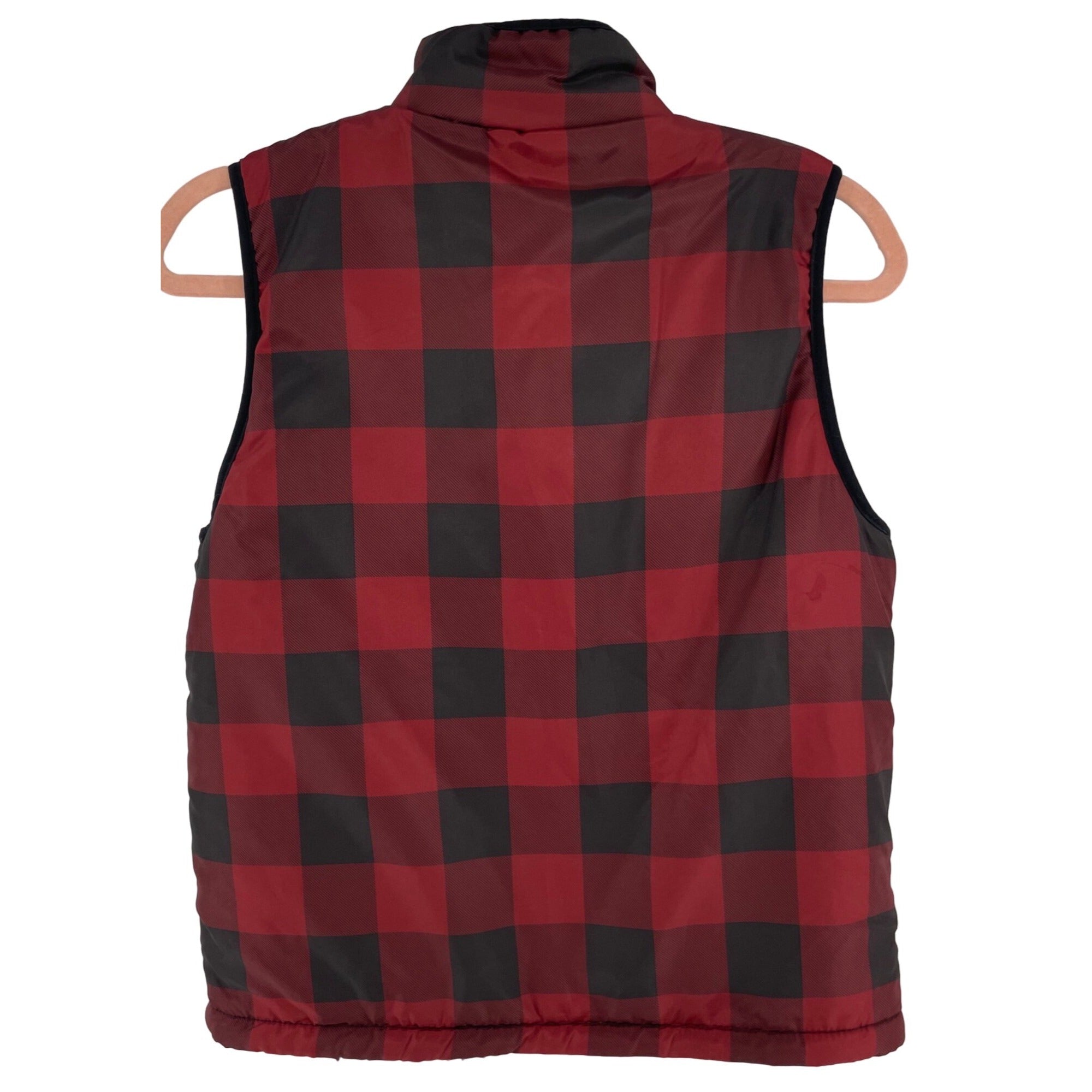 David Bitton Buffalo Kid's Unisex Size Medium Red & Black Checkered Puffer Vest