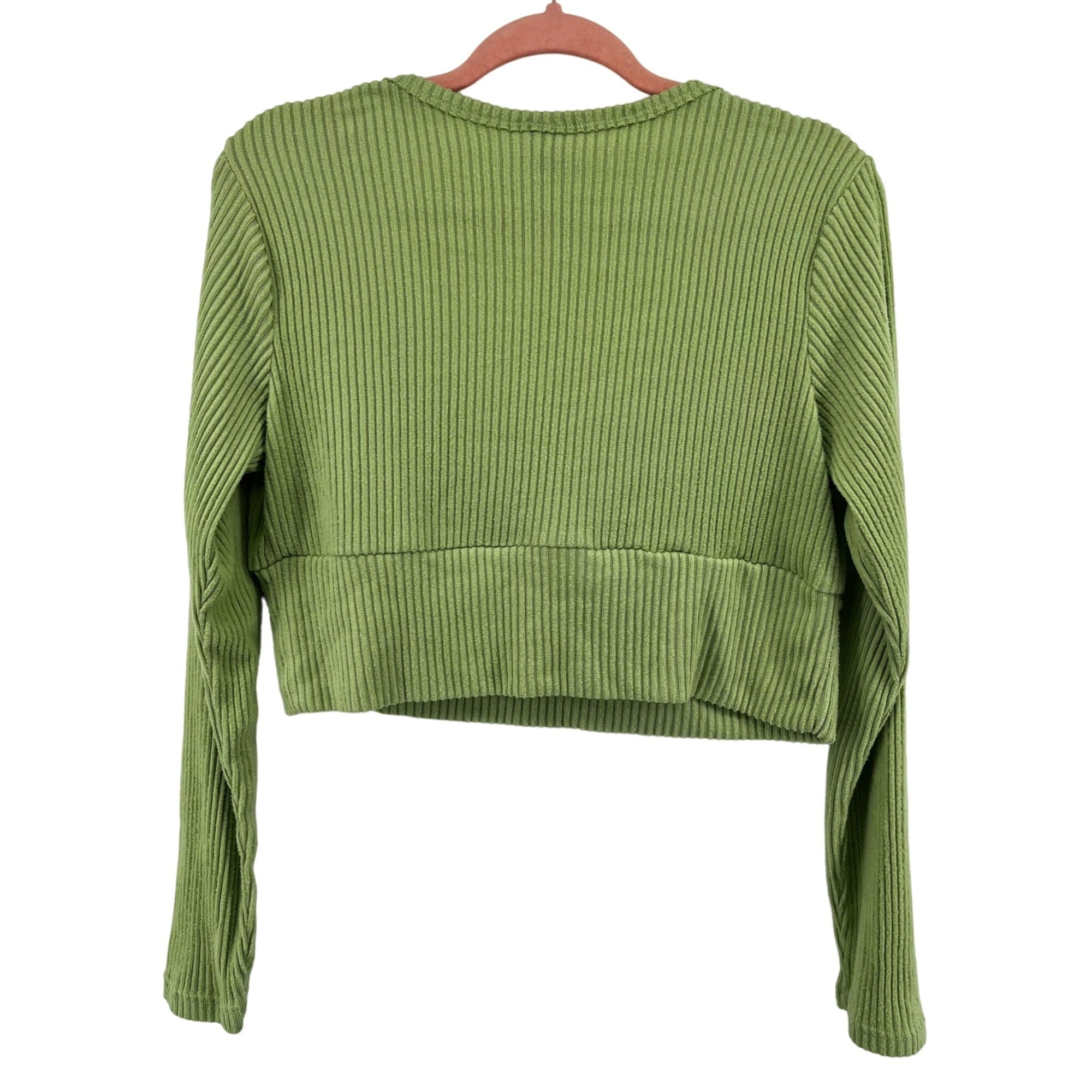 Wild Fable Women's Size XXL Lime Green Super Soft V-Neck Cropped Sweater