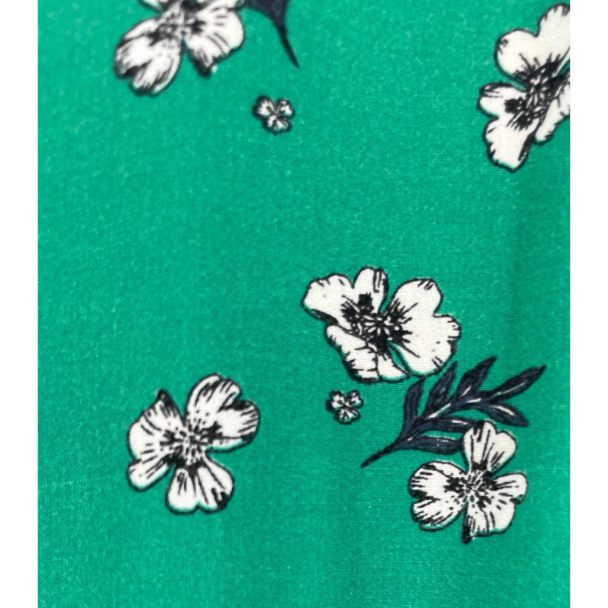 Primark Women's Size 10 Green Floral Mini Dress W/ Waist Tie