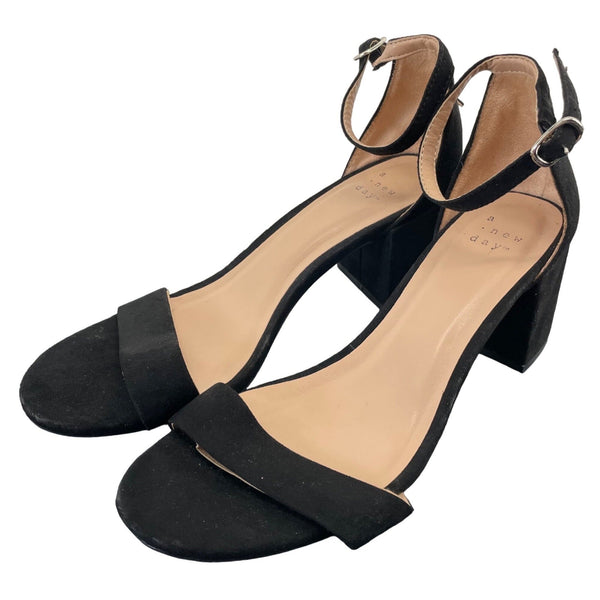 A New Day Women's Size 6.5 Black Suede Ankle Strap Sandals