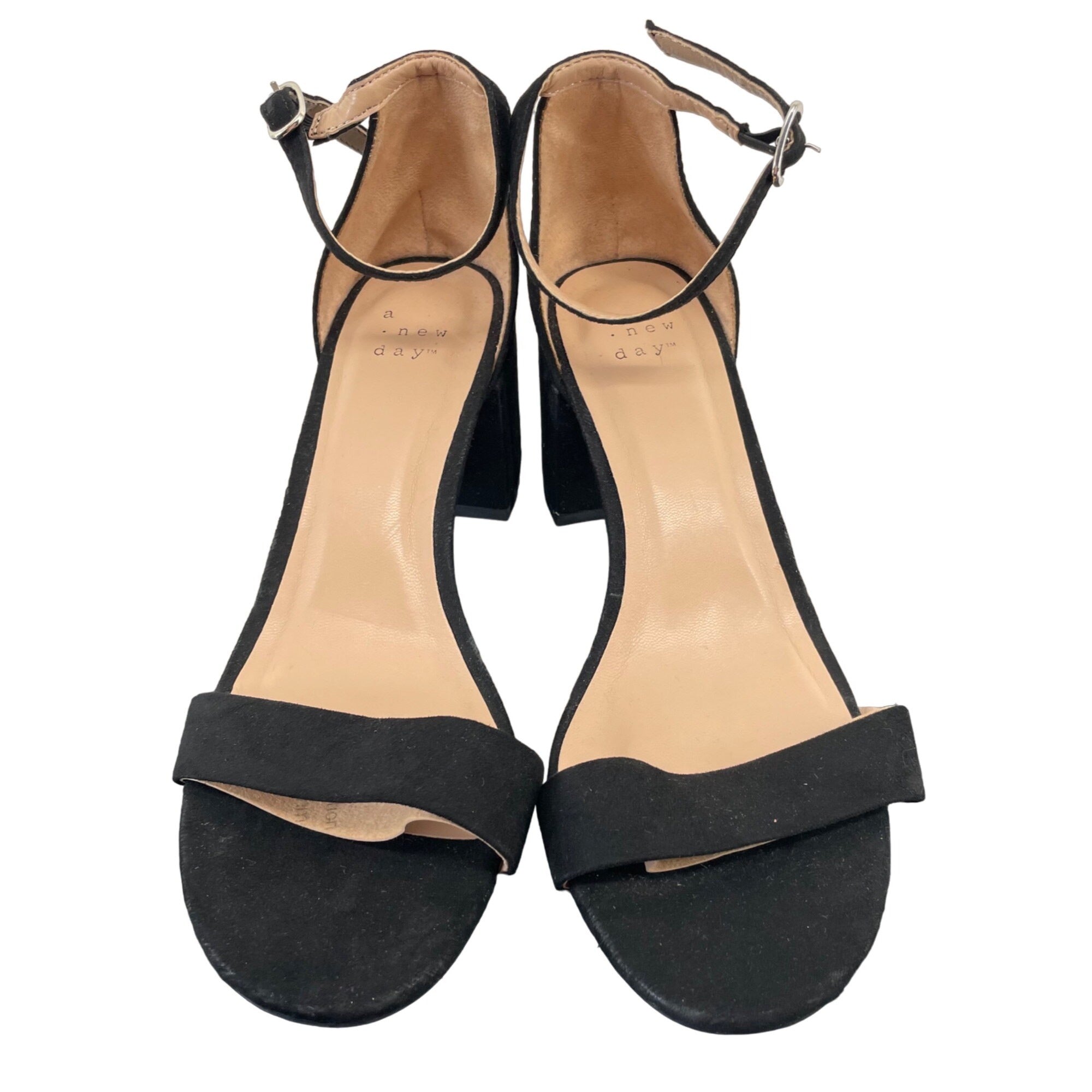 A New Day Women's Size 6.5 Black Suede Ankle Strap Sandals