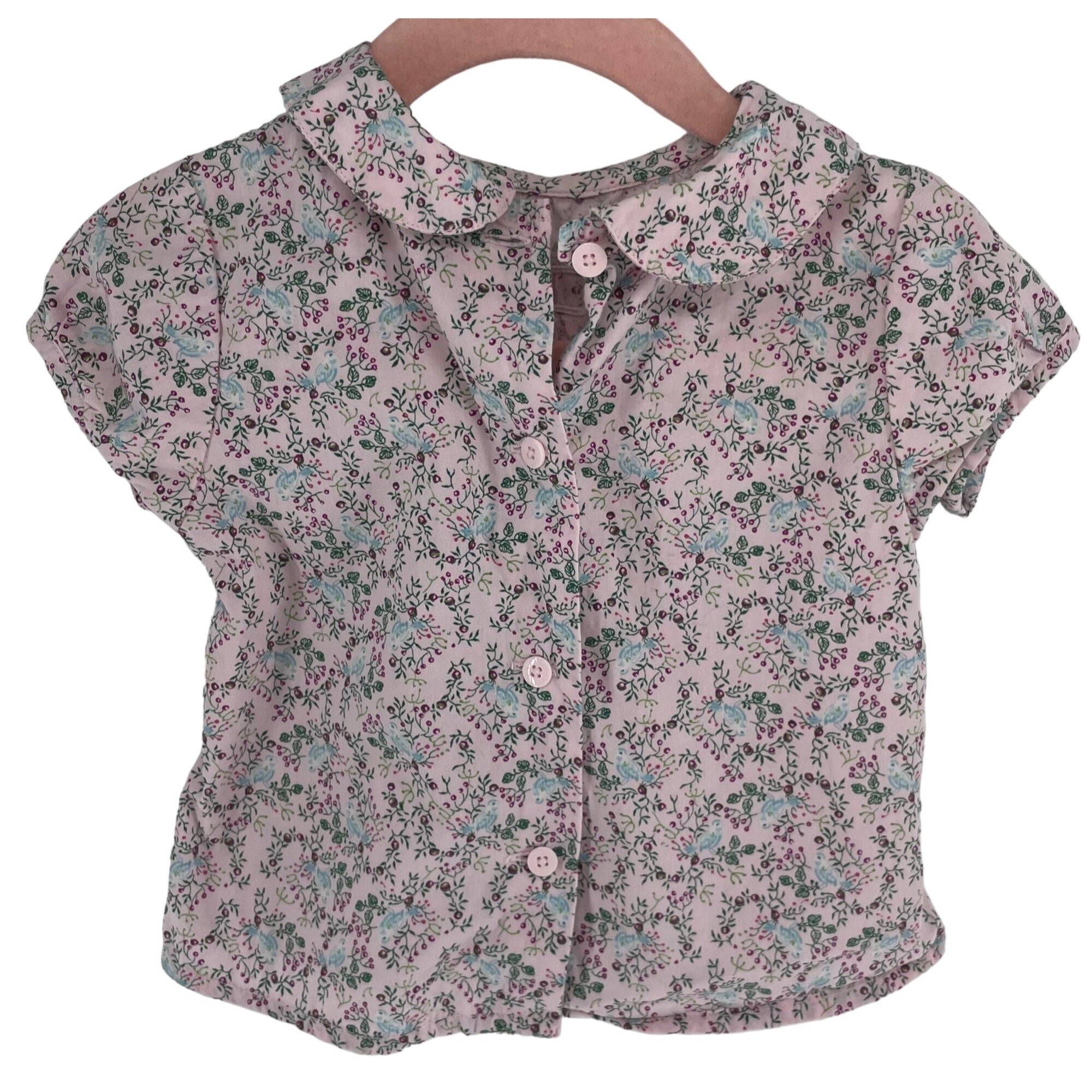 GAP Baby GIrl's Infant Size 3-6 Months Pink Floral Button-Down Shirt