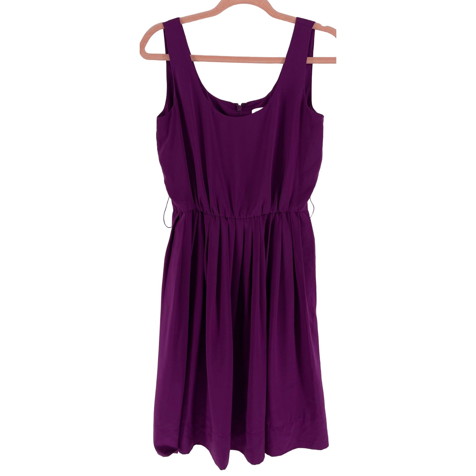 Calvin Klein Women's Size 4 Dark Purple Sleeveless A-Lined Pleated Dress