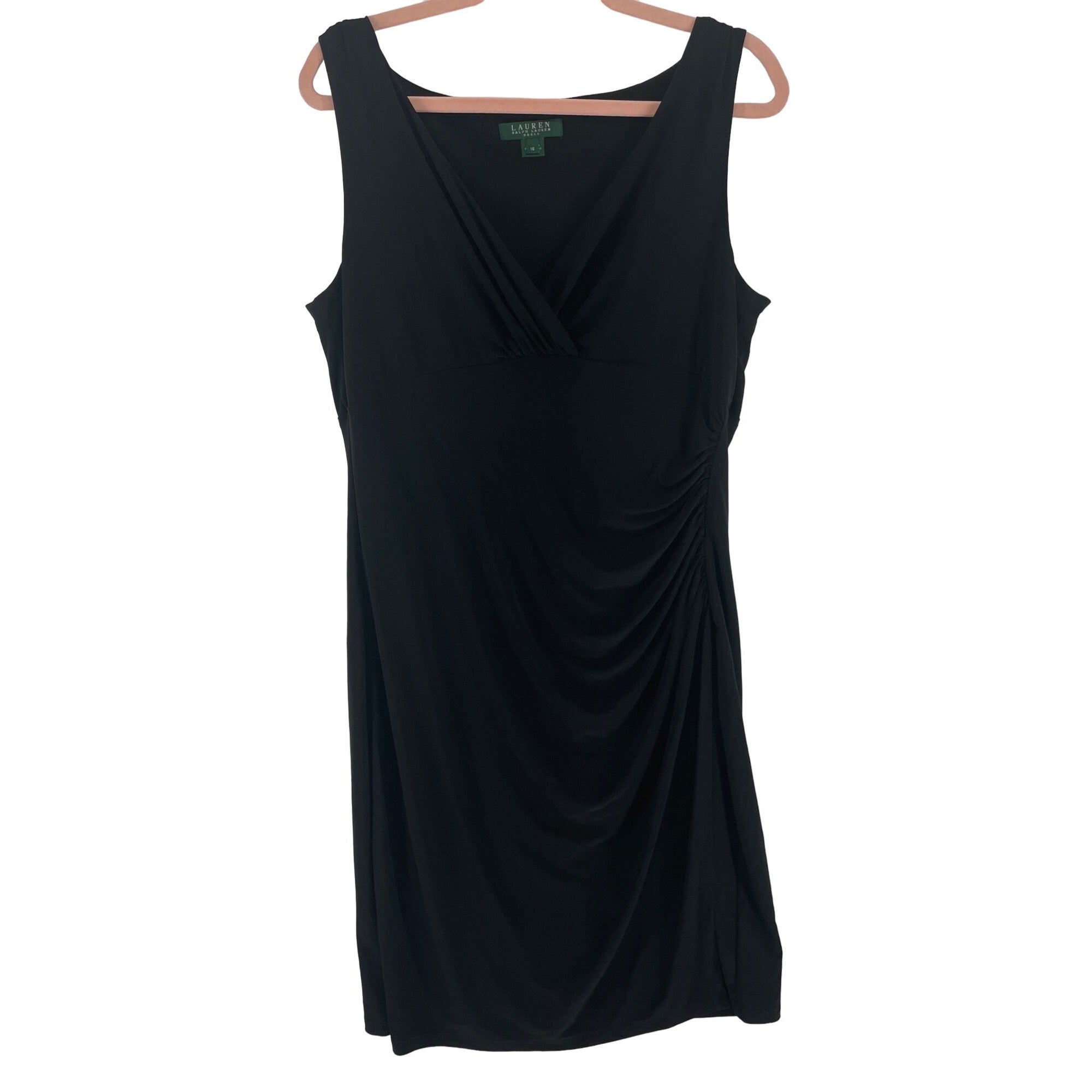 Ralph Lauren Women's Size 16 Black Sleeveless Shift Dress