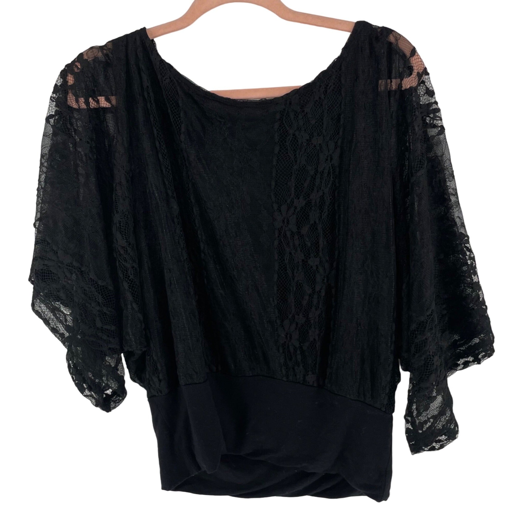 ToTo Collection Women's Size Medium Black Lace Top