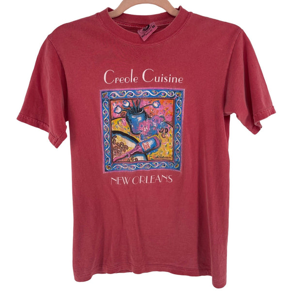 Anvil Women's Size Medium Reddish Pink/Multi-Colored "Creole Cuisine" T-Shirt