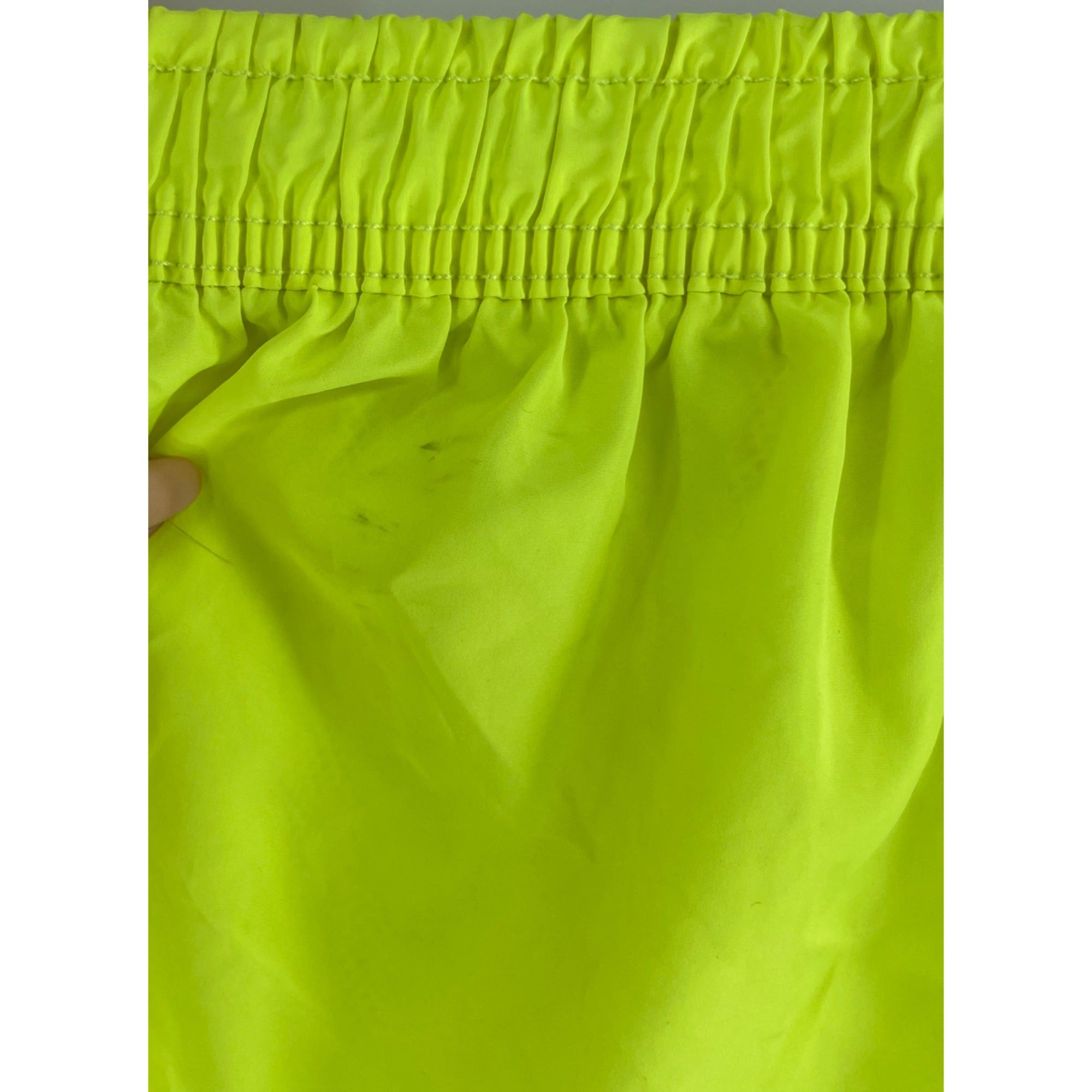 GRCF Women's Size XXL Neon Yellow & Teal Athletic Shorts W/ Elastic Waist & Drawstring