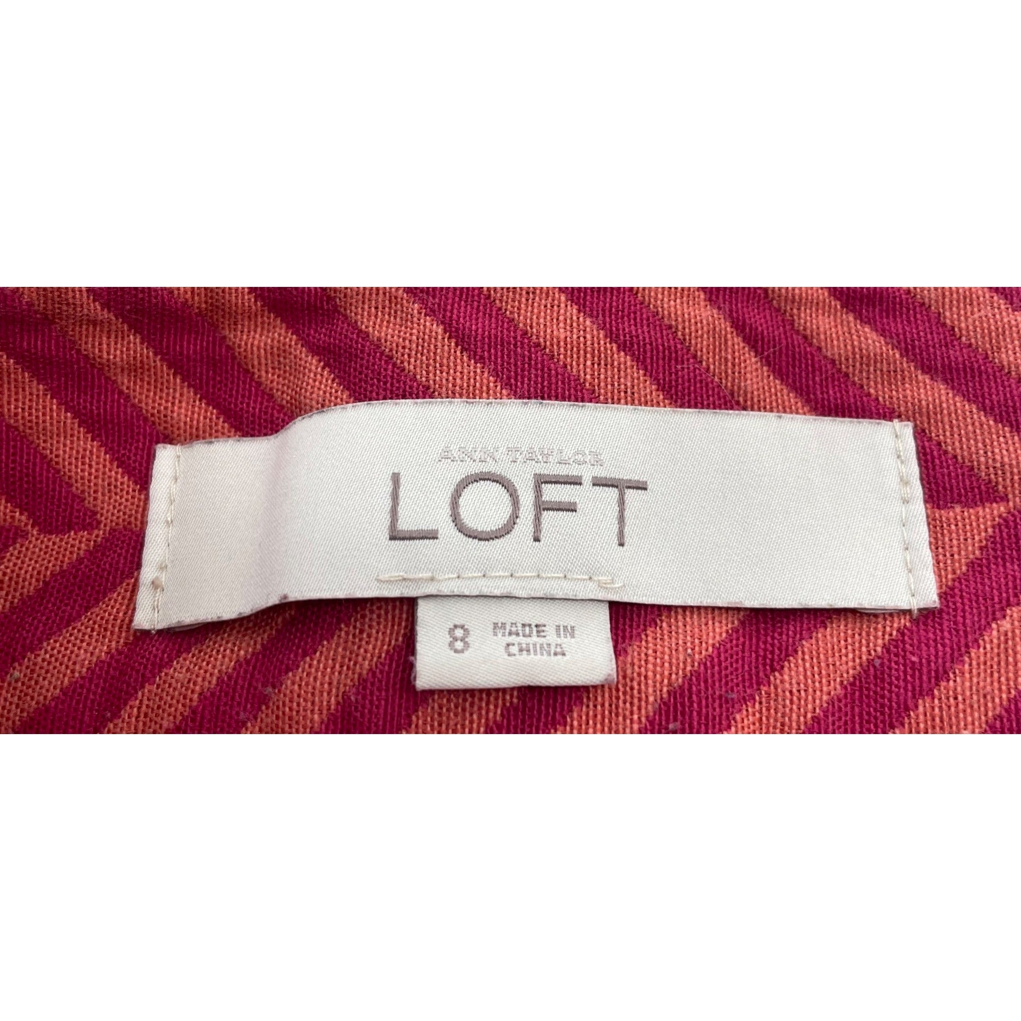 LOFT Women’s Size 8 Fuchsia & Orange Chevron Mini Skirt