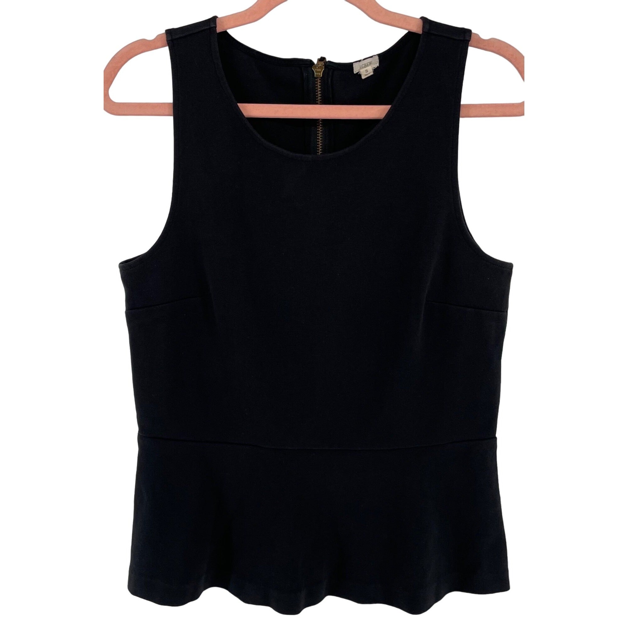 J. Crew Women's Size Small Black Sleeveless Peplum Top